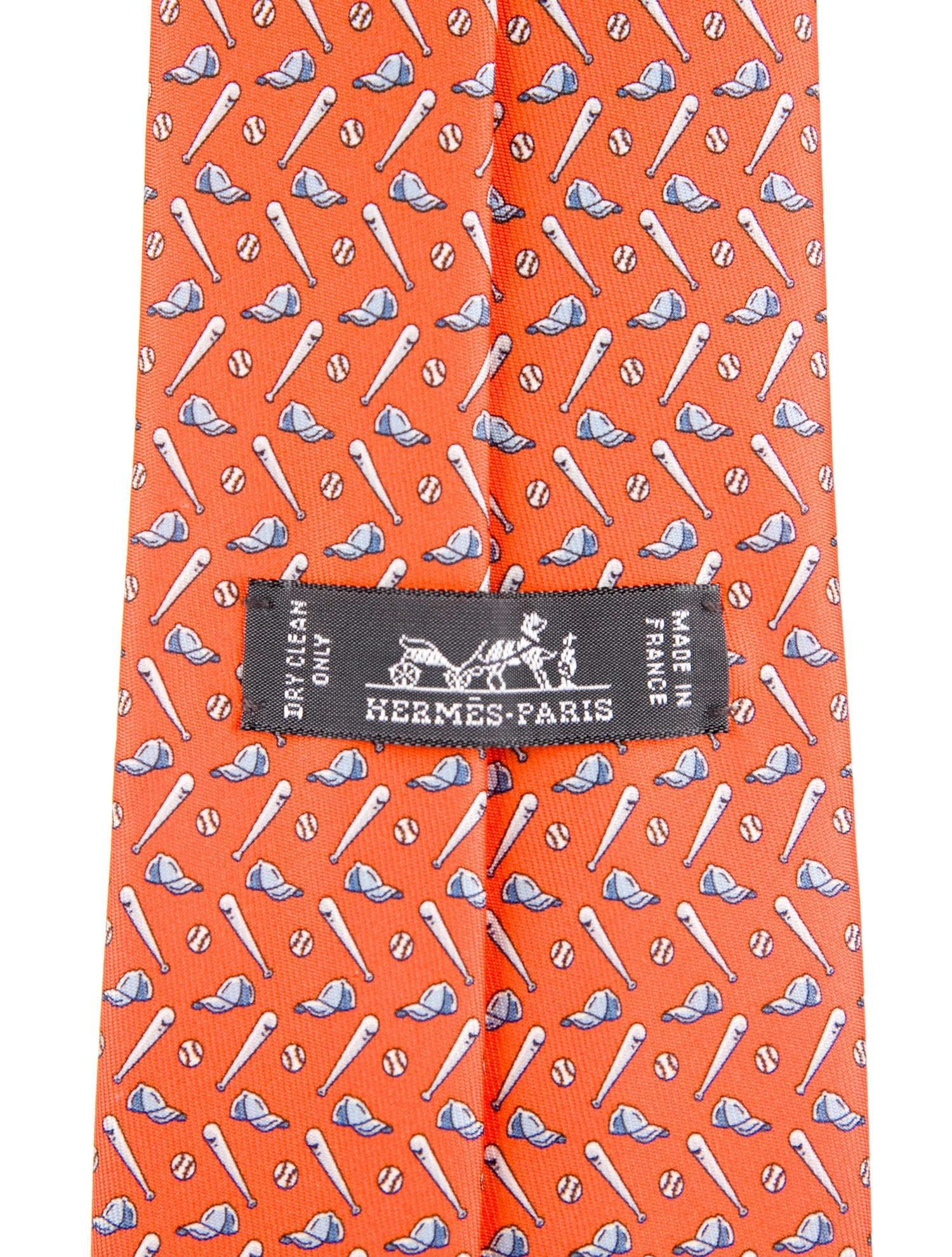 Hermès Hermes Orange silk tie