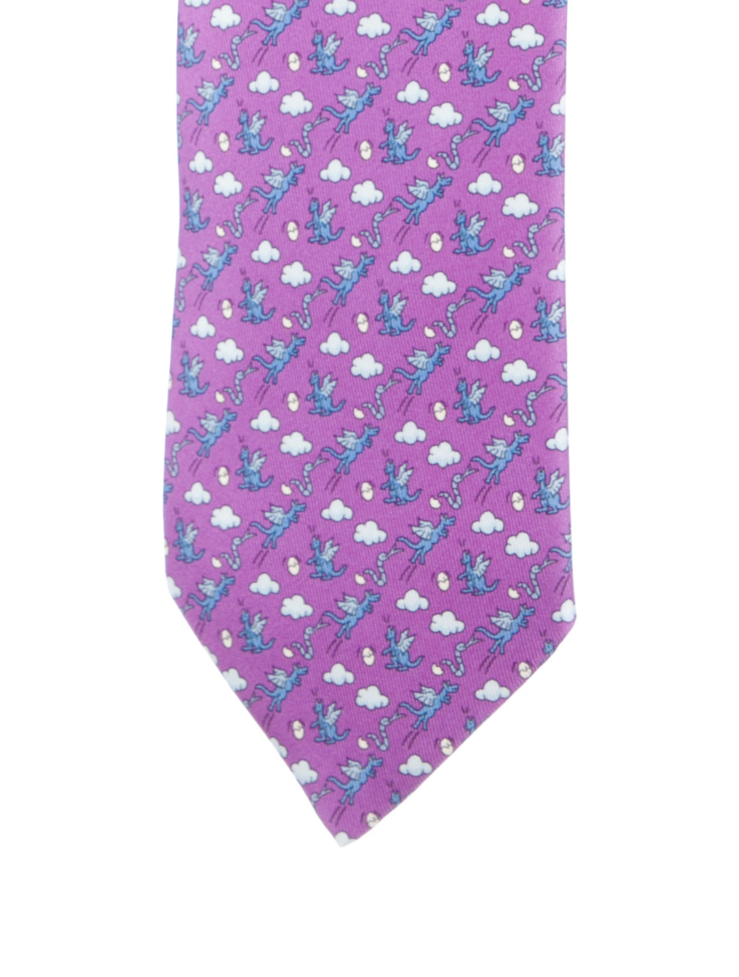 Hermès Silk Dragon Print Tie