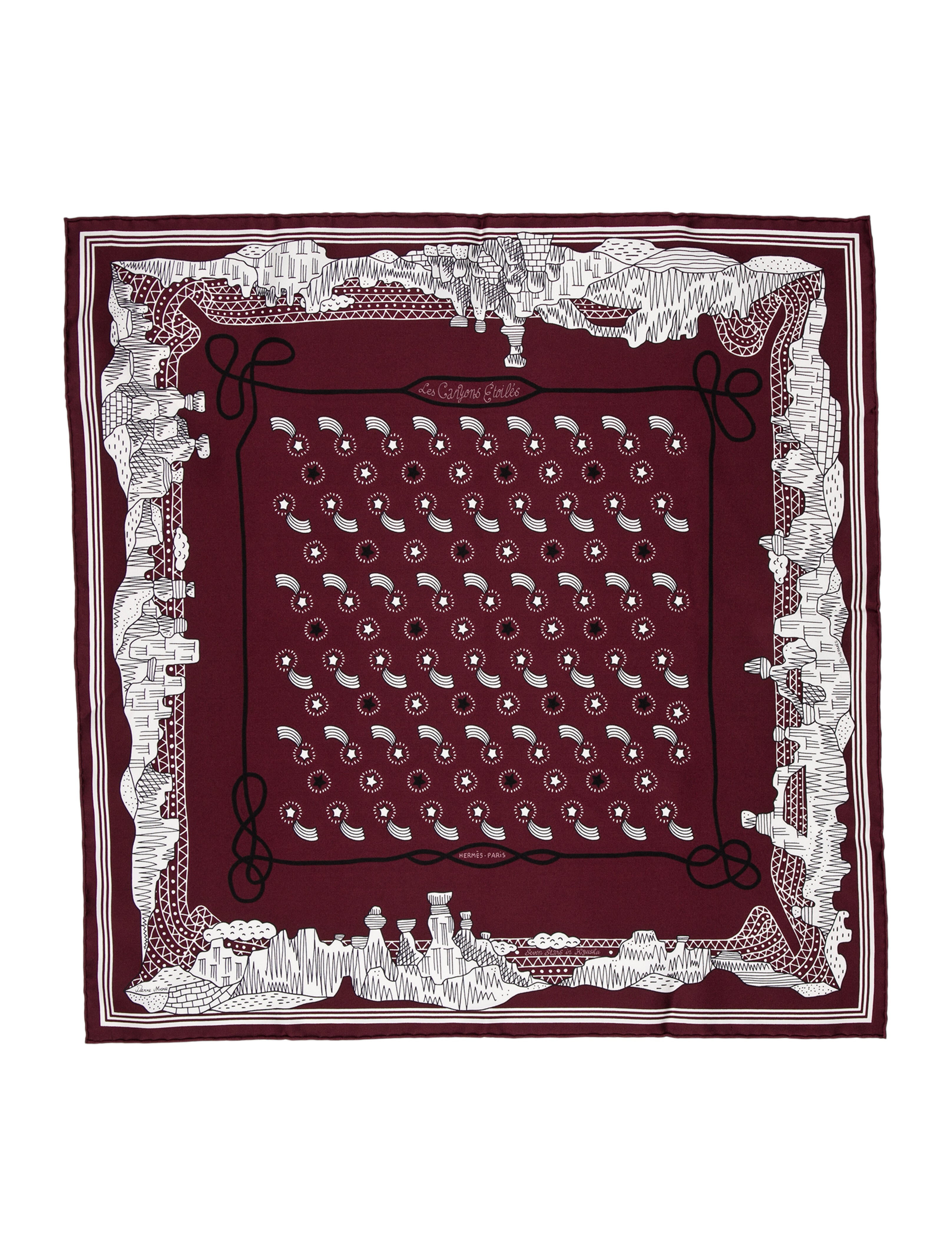 Hermès Patterned Silk Pocket Square