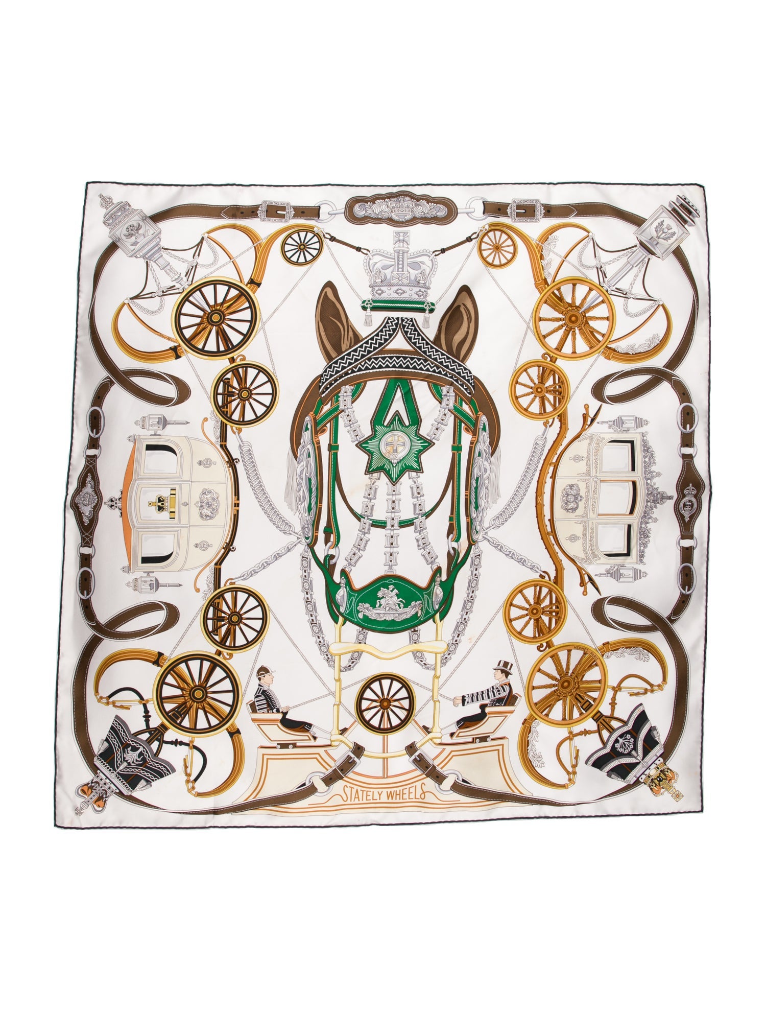 Hermès Stately Wheels Silk Scarf
