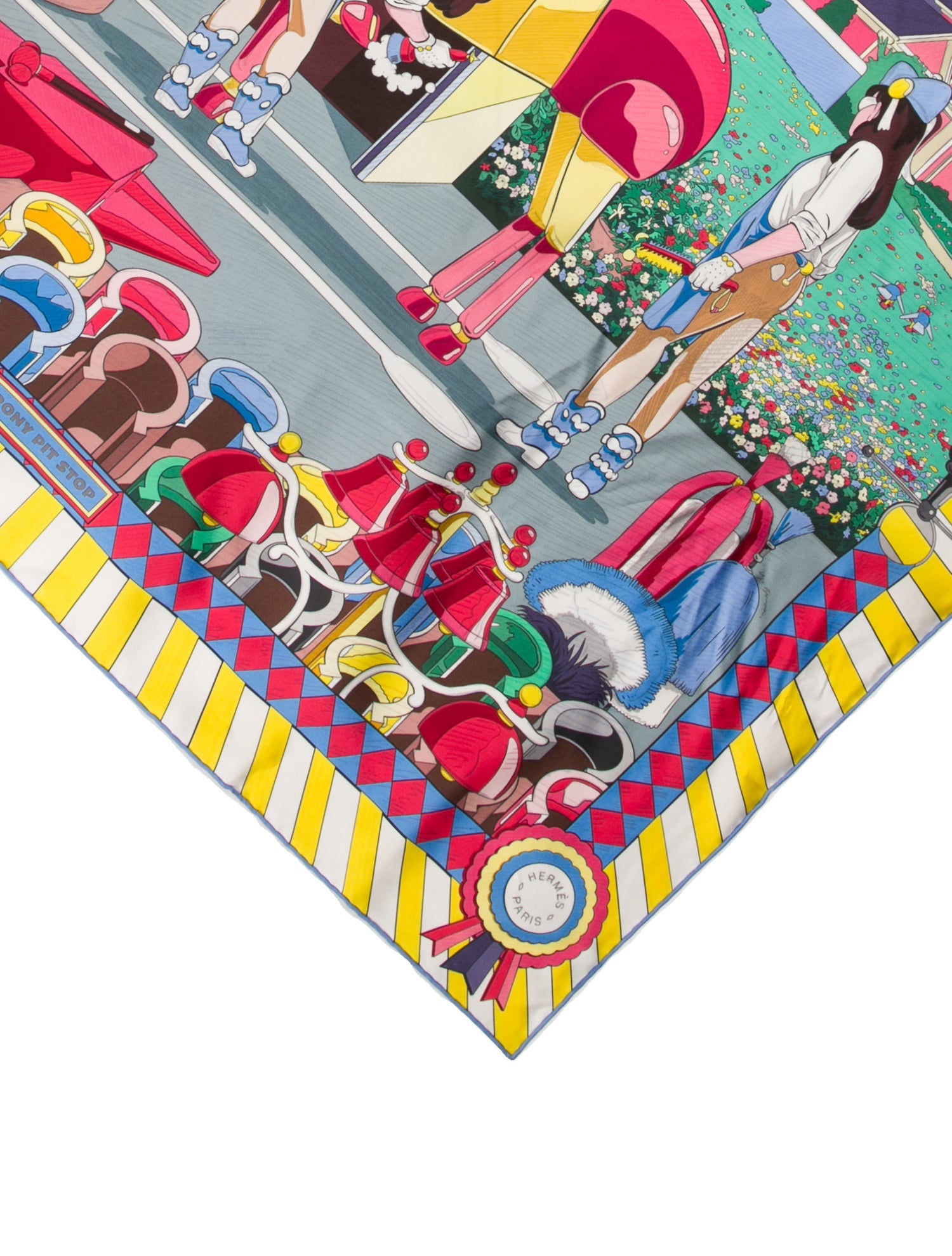 Hermès Pony Pit Stop Double Face Silk Scarf