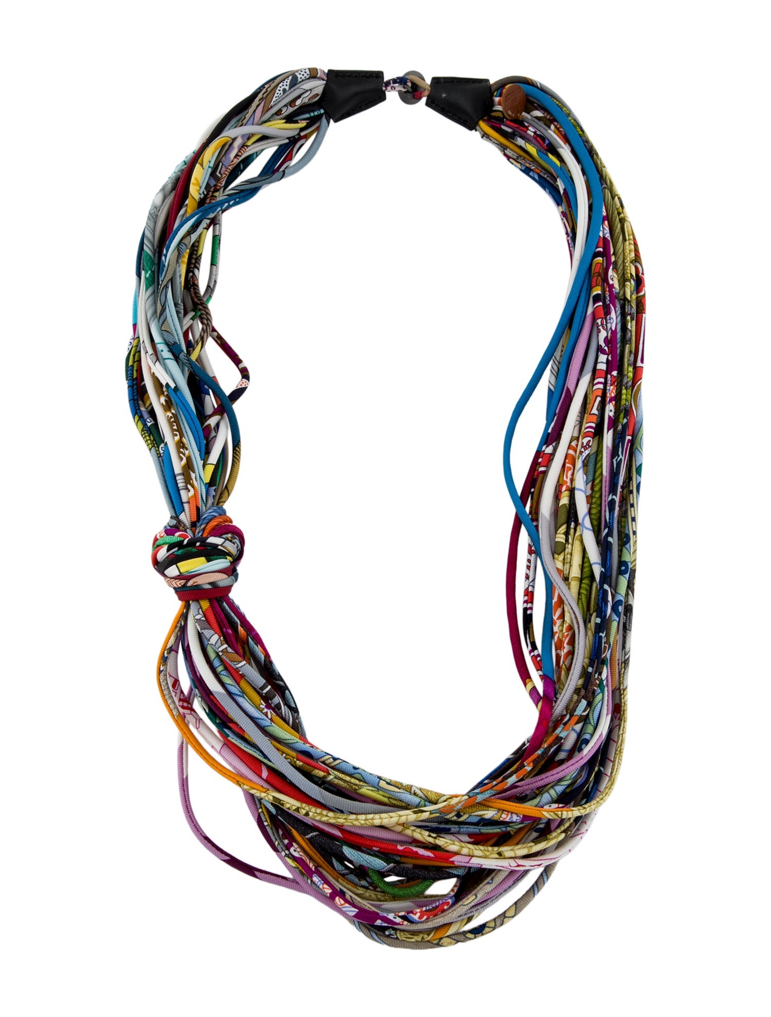Hermès Silk Petit H Multi Strand Collar Necklace