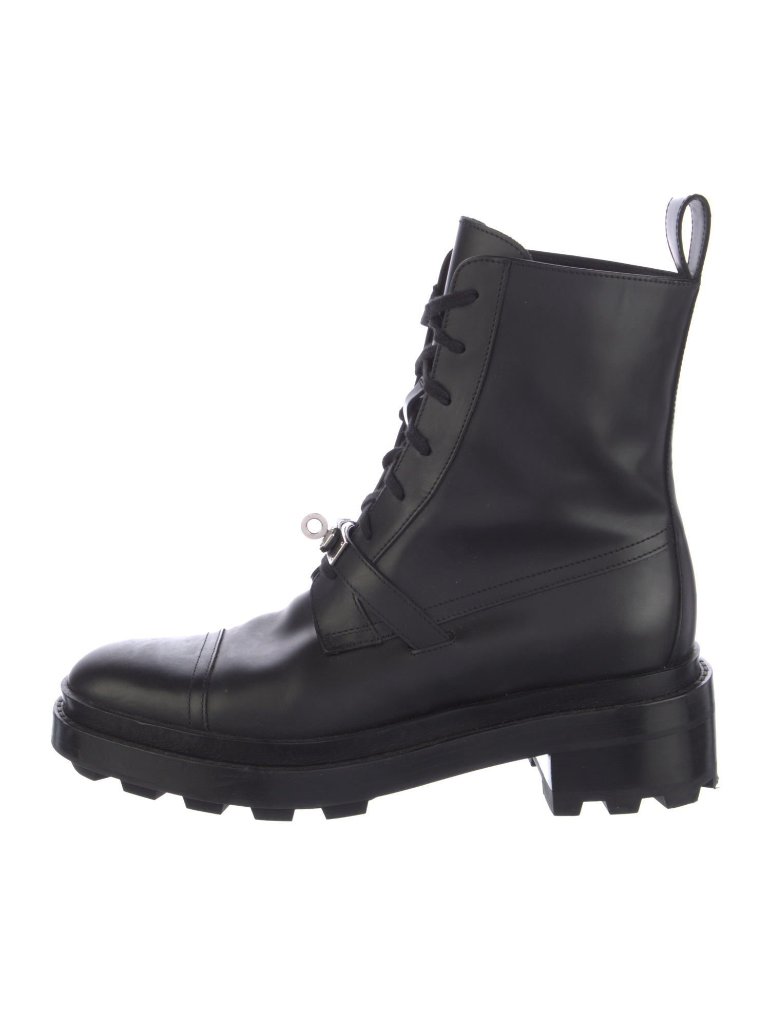 Hermès Funk Leather Combat Boots