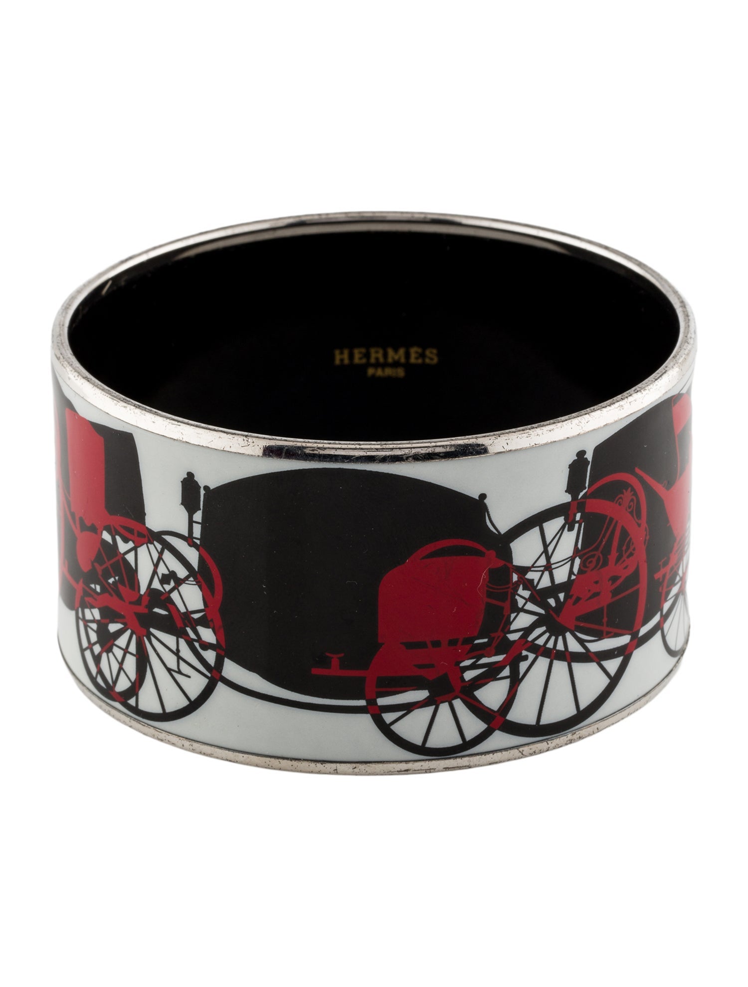 Hermès Extra Wide Enamel Bangle Bracelet