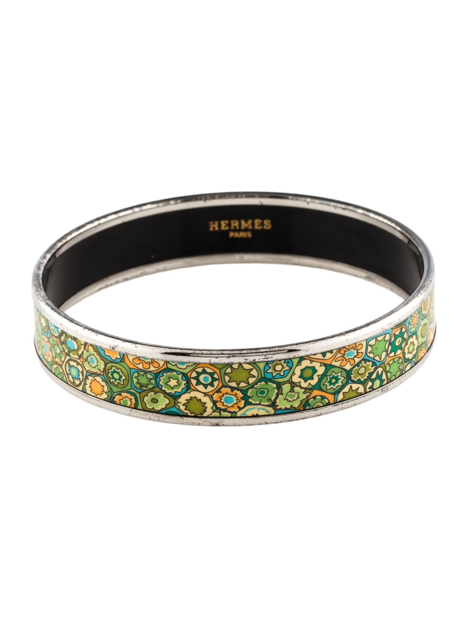 Hermès Narrow Enamel Bangle Bracelet
