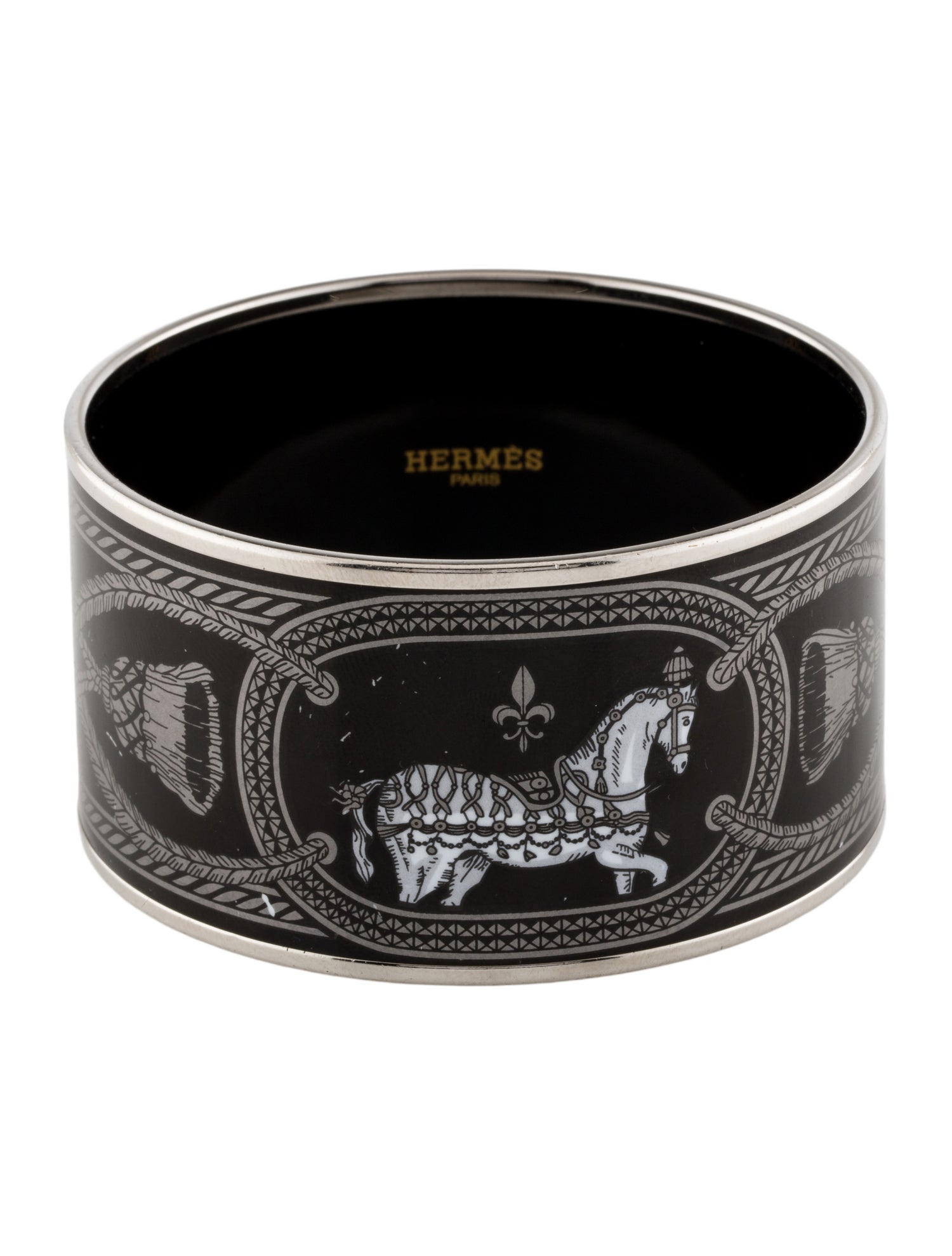 Hermès Extra Wide Enamel Bangle Bracelet