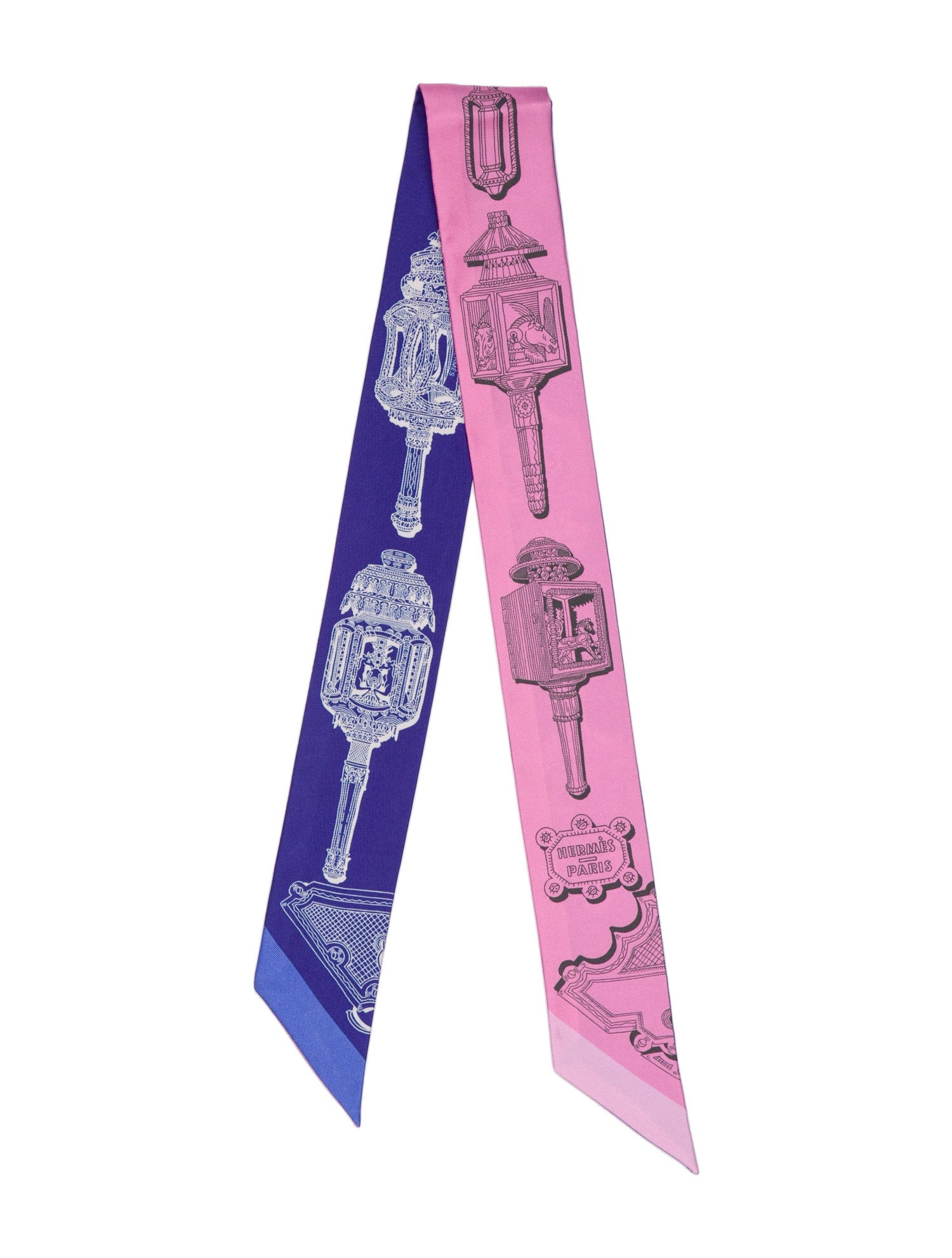 Hermès Merveilleuses Lanternes Silk Twilly Scarf