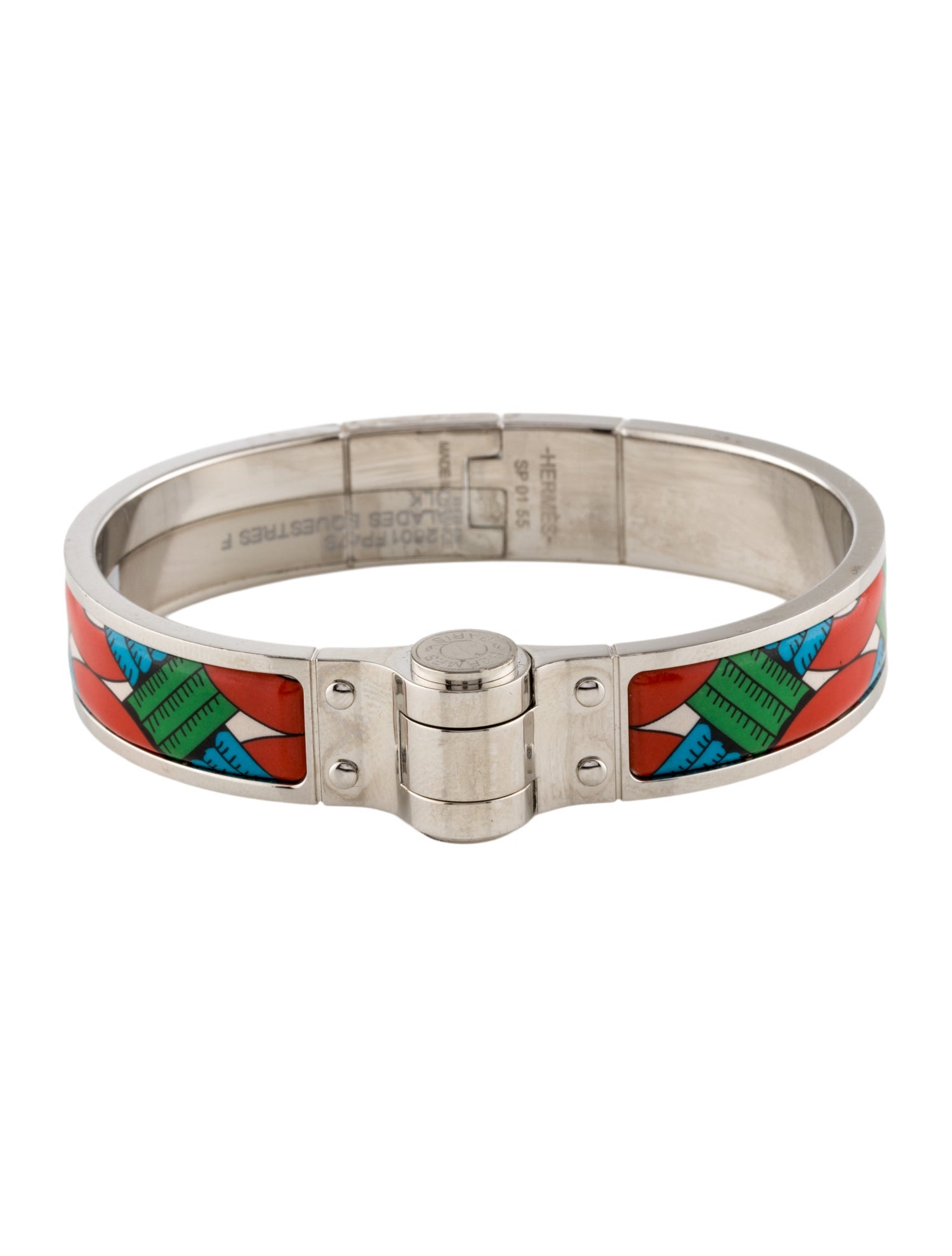 Hermès Enamel Narrow Hinged Bracelet