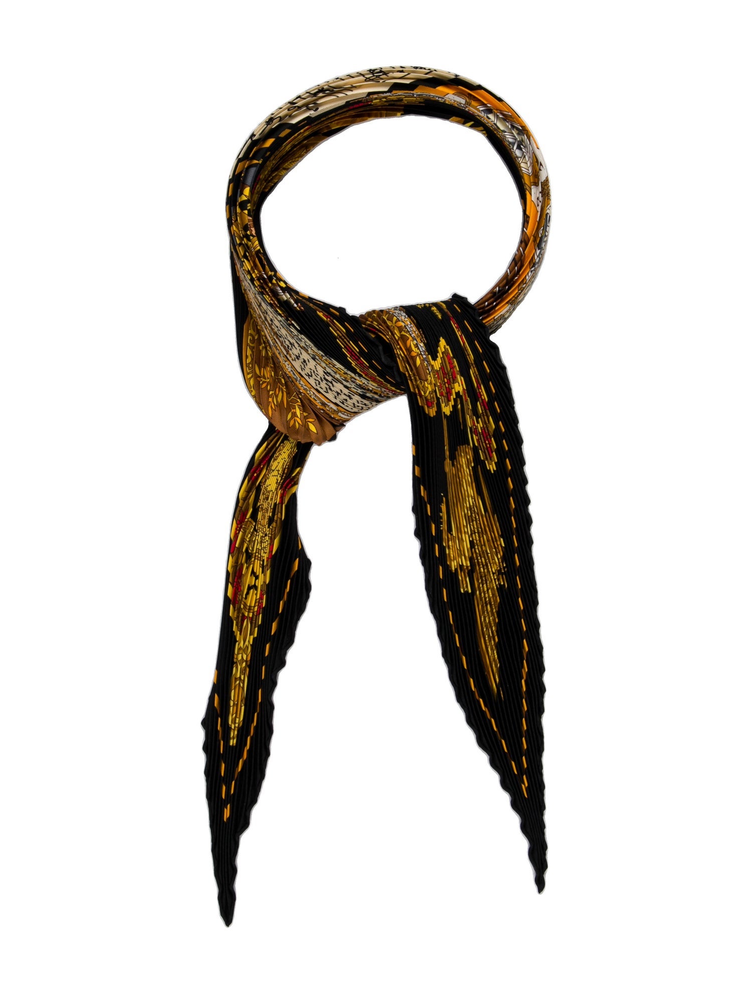 Hermès Salzburg Silk Plissé Scarf