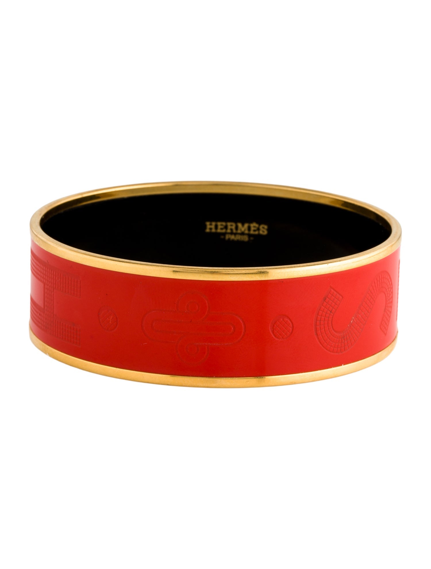 Hermès Enamel Wide Bangle Bracelet