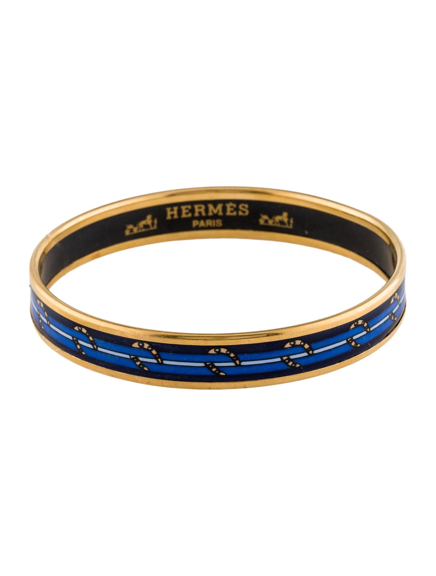 Hermès Vintage Narrow Enamel Bangle Bracelet
