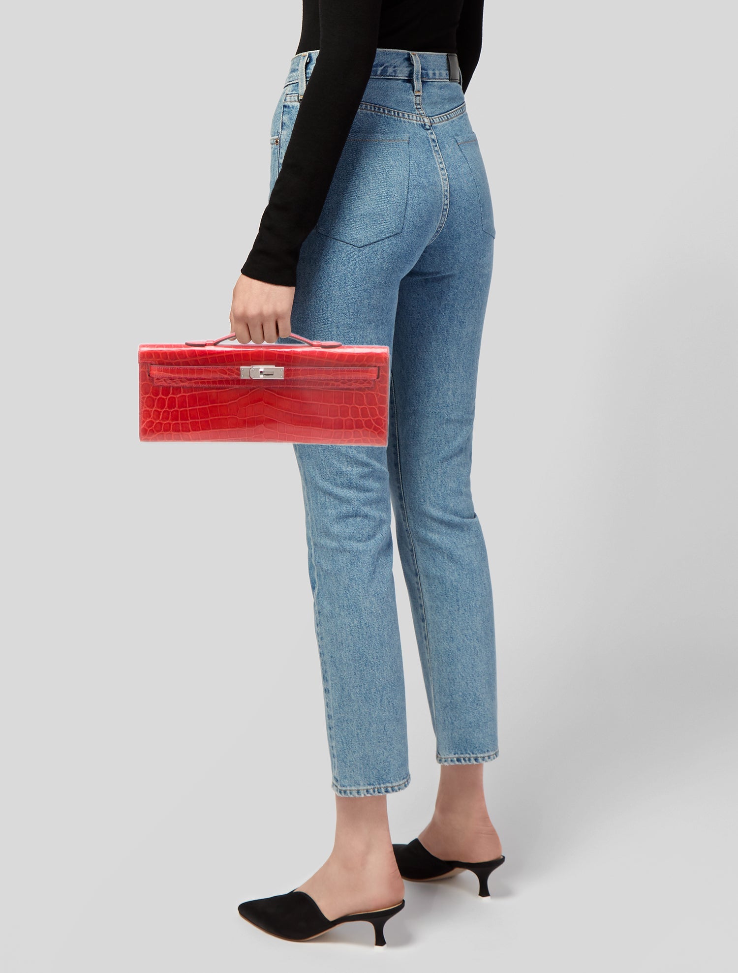 Hermès Shiny Niloticus Crocodile Kelly Cut Clutch