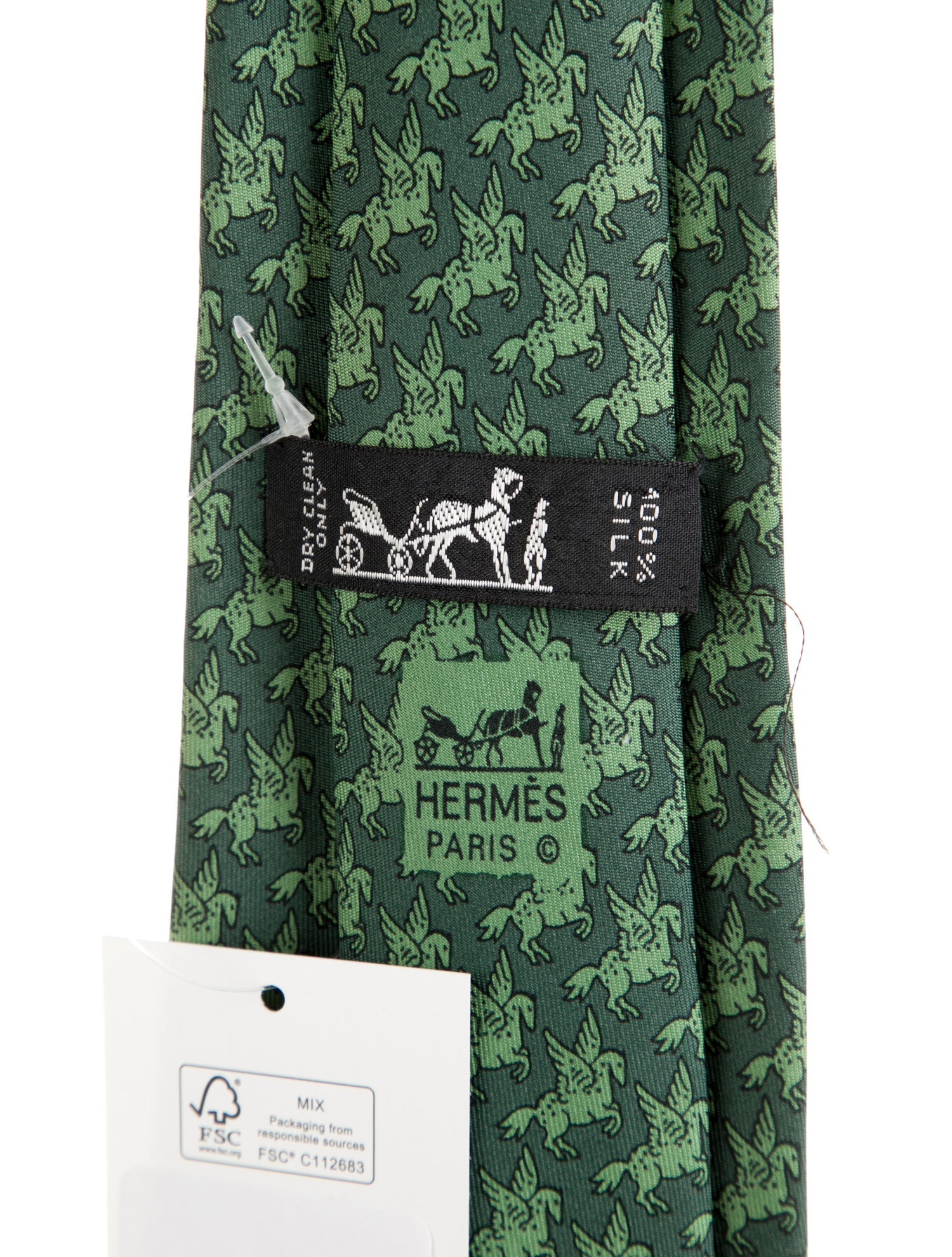 Hermès Winged horse pattern tie