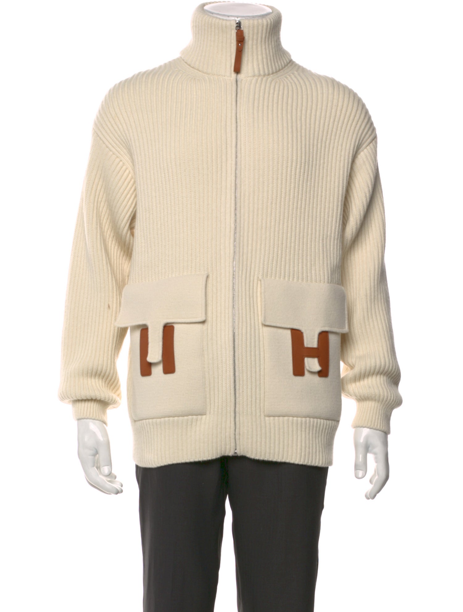 Hermès Virgin Wool Turtleneck Cardigan w/ Tags