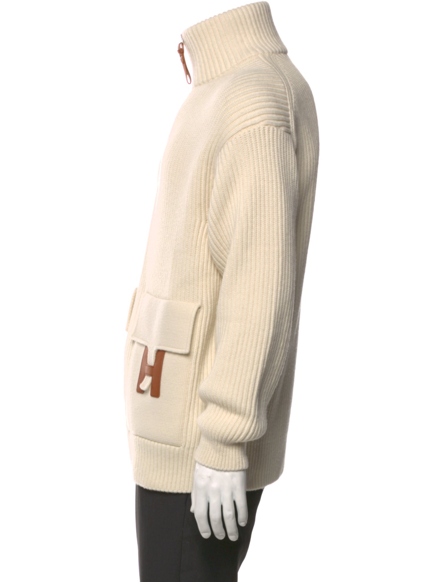 Hermès Virgin Wool Turtleneck Cardigan w/ Tags