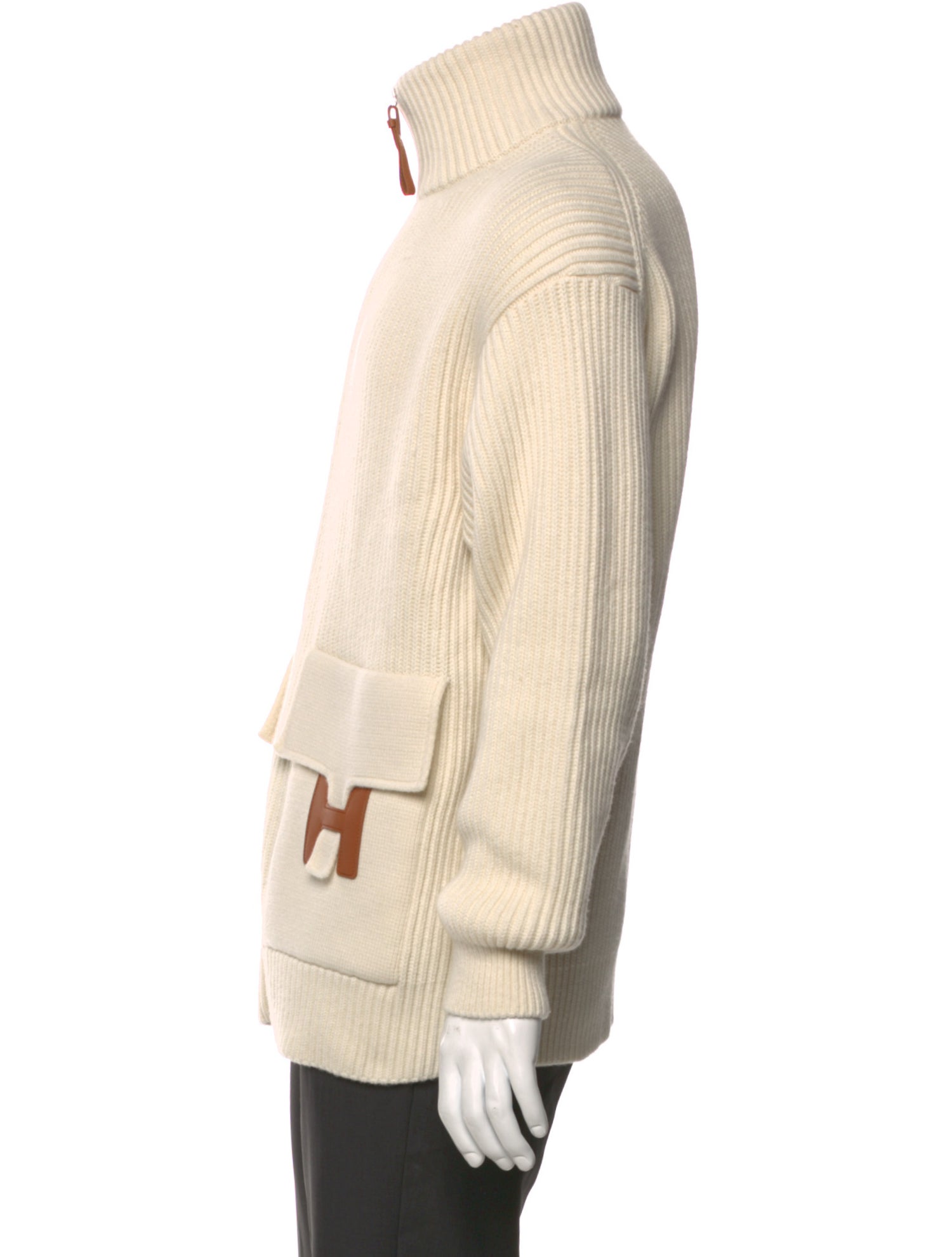 Hermès Virgin Wool Turtleneck Cardigan w/ Tags