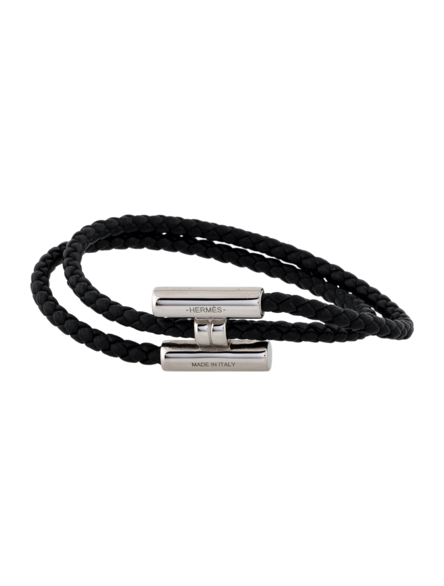 Hermès Leather Tournis Tresse Bracelet