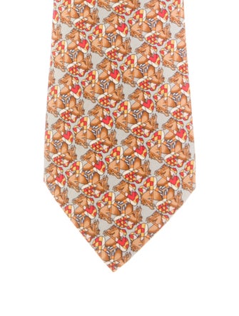 Hermès pattern print tie