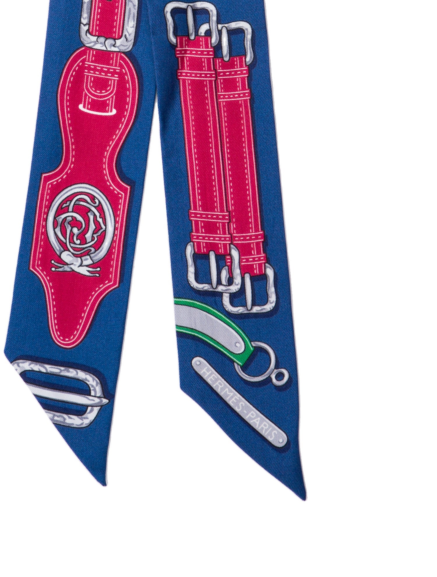 Hermès Harnais Des Presidents Silk Twilly Scarf