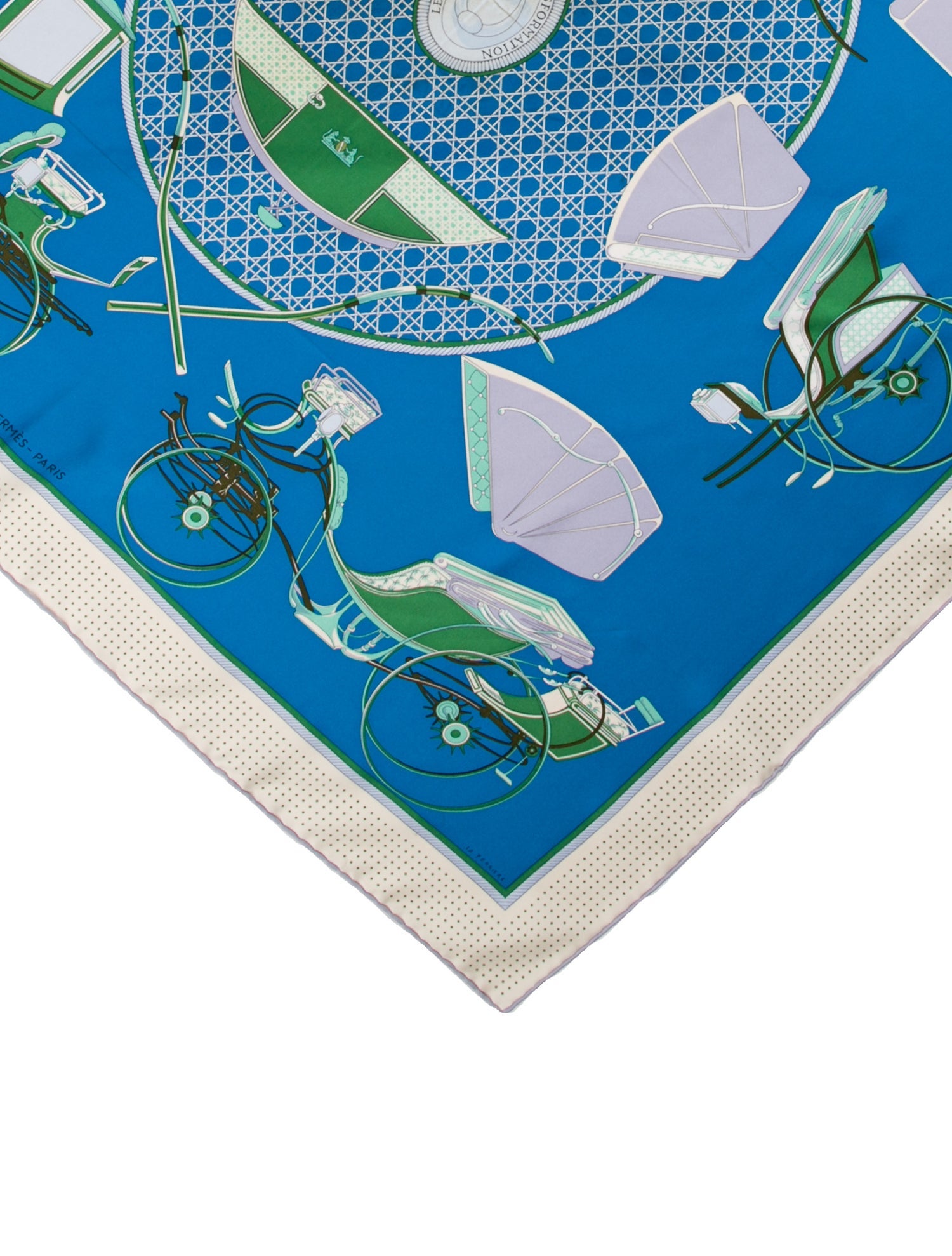 Hermès Les Voitures a Transformation Silk Scarf