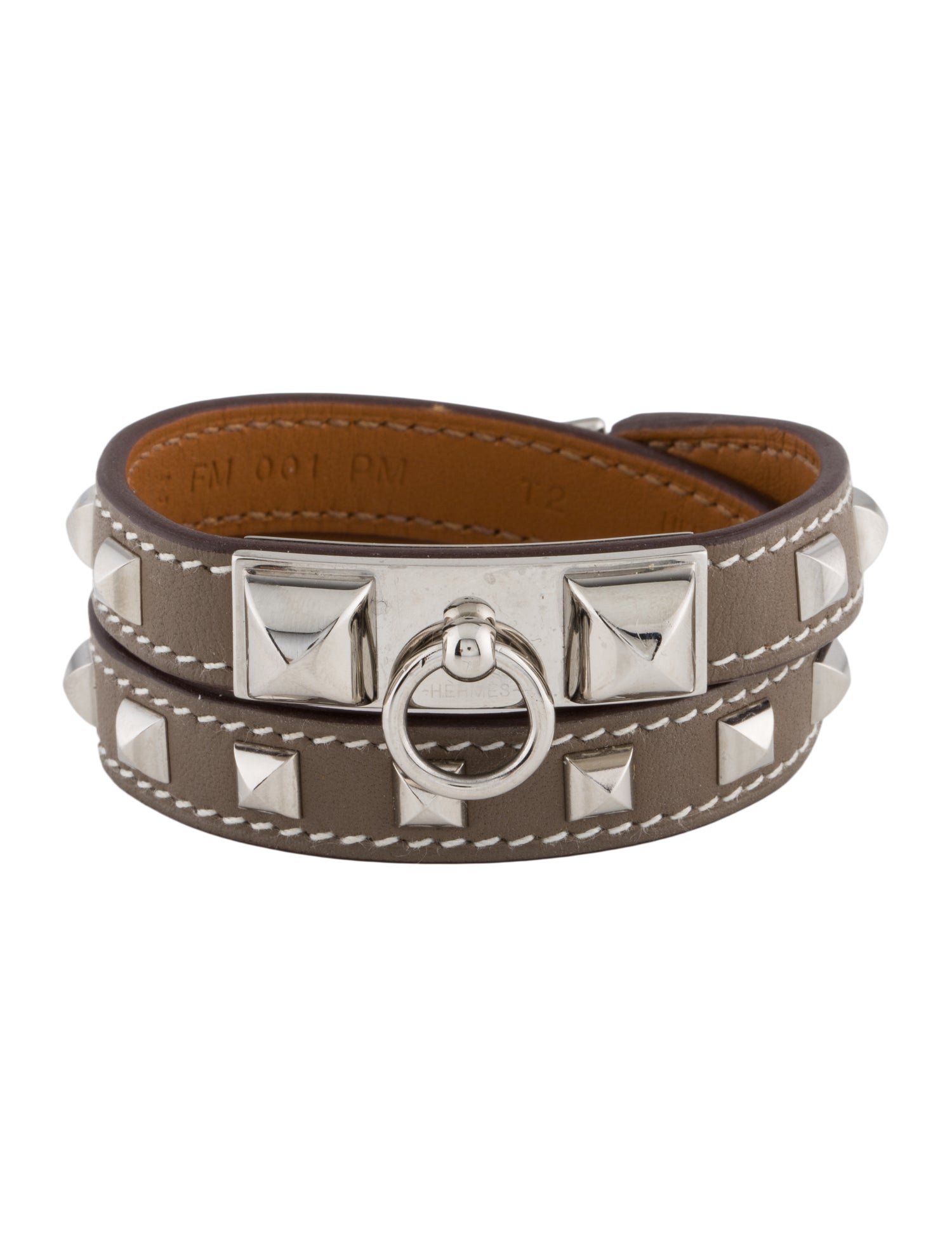 Hermès Studded Rivale Double Tour Bracelet