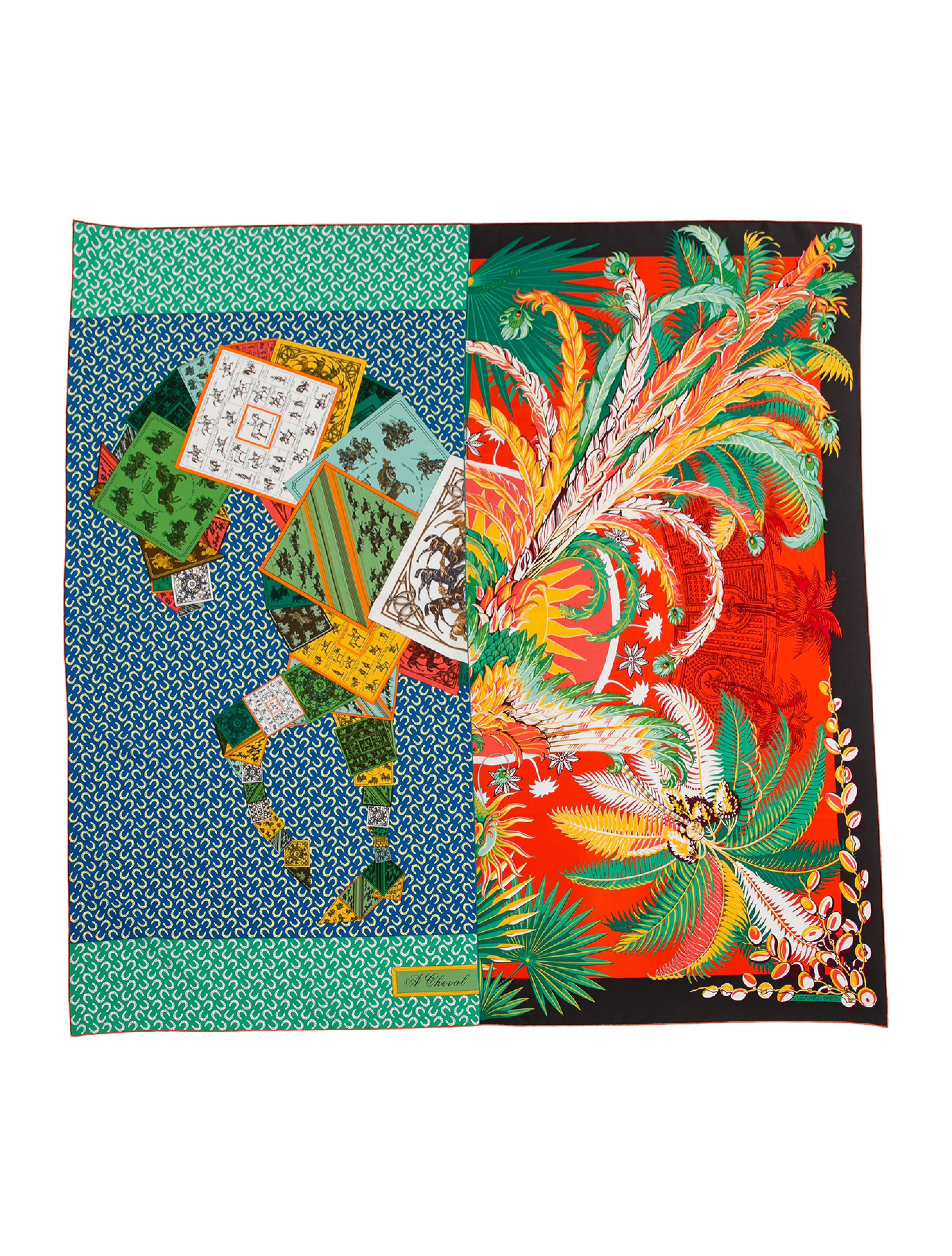 Hermès Mythiques Phoenix A Cheval Silk Shawl