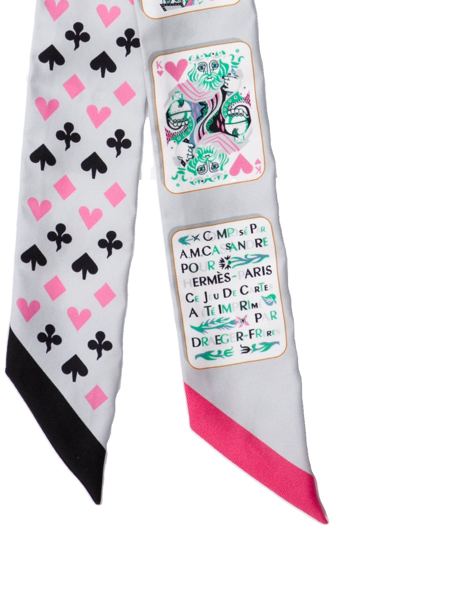 Hermès Jeu de Cartes Silk Twilly Scarf