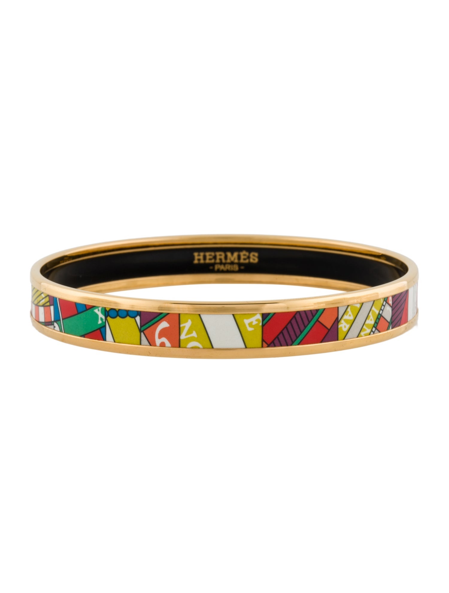 Hermès Narrow Enamel Bangle Bracelet