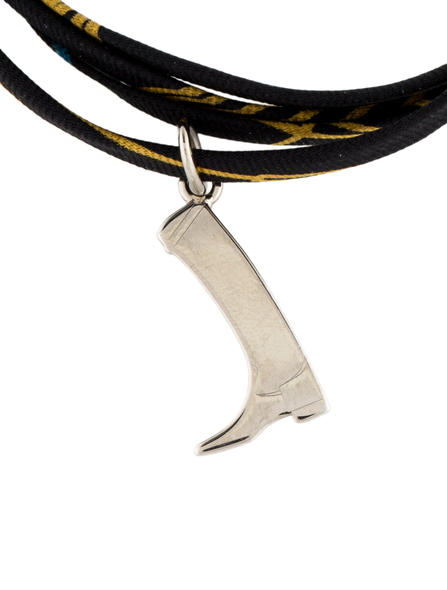 Hermès Silk Tourbillon de Couleurs Boot Charm Wrap Bracelet