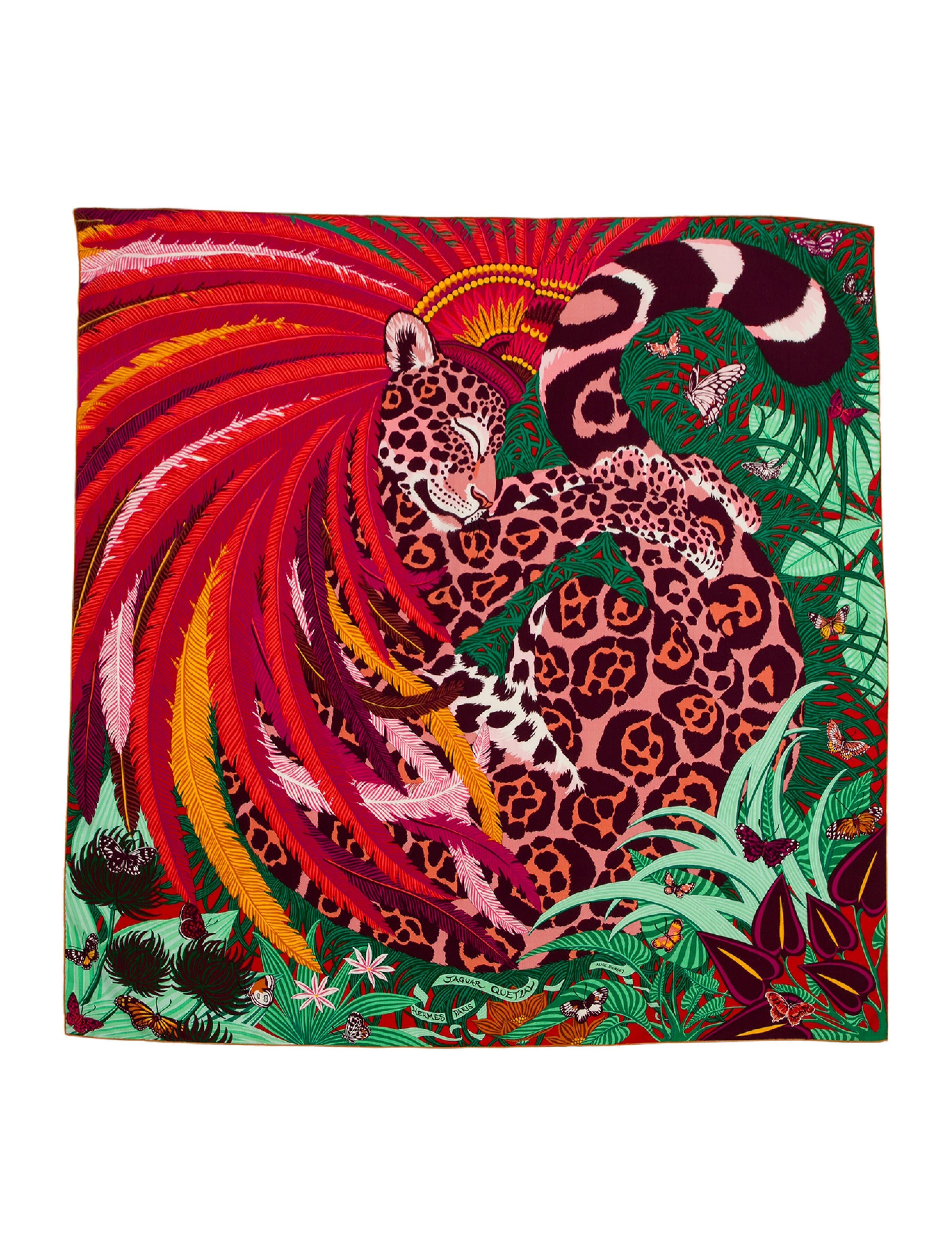Hermès Jaguar Quetzal Cashmere Shawl