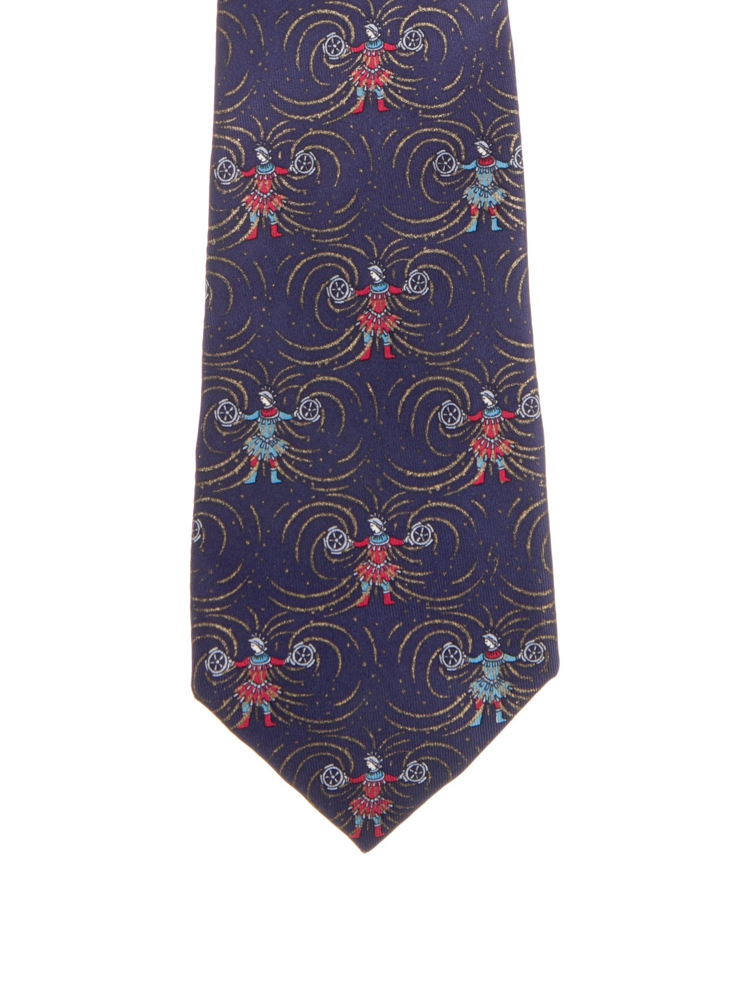 Hermès pattern silk tie