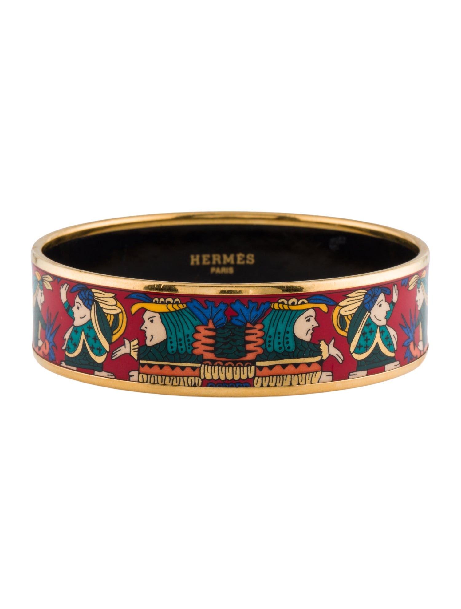 Hermès Enamel Wide Bangle Bracelet