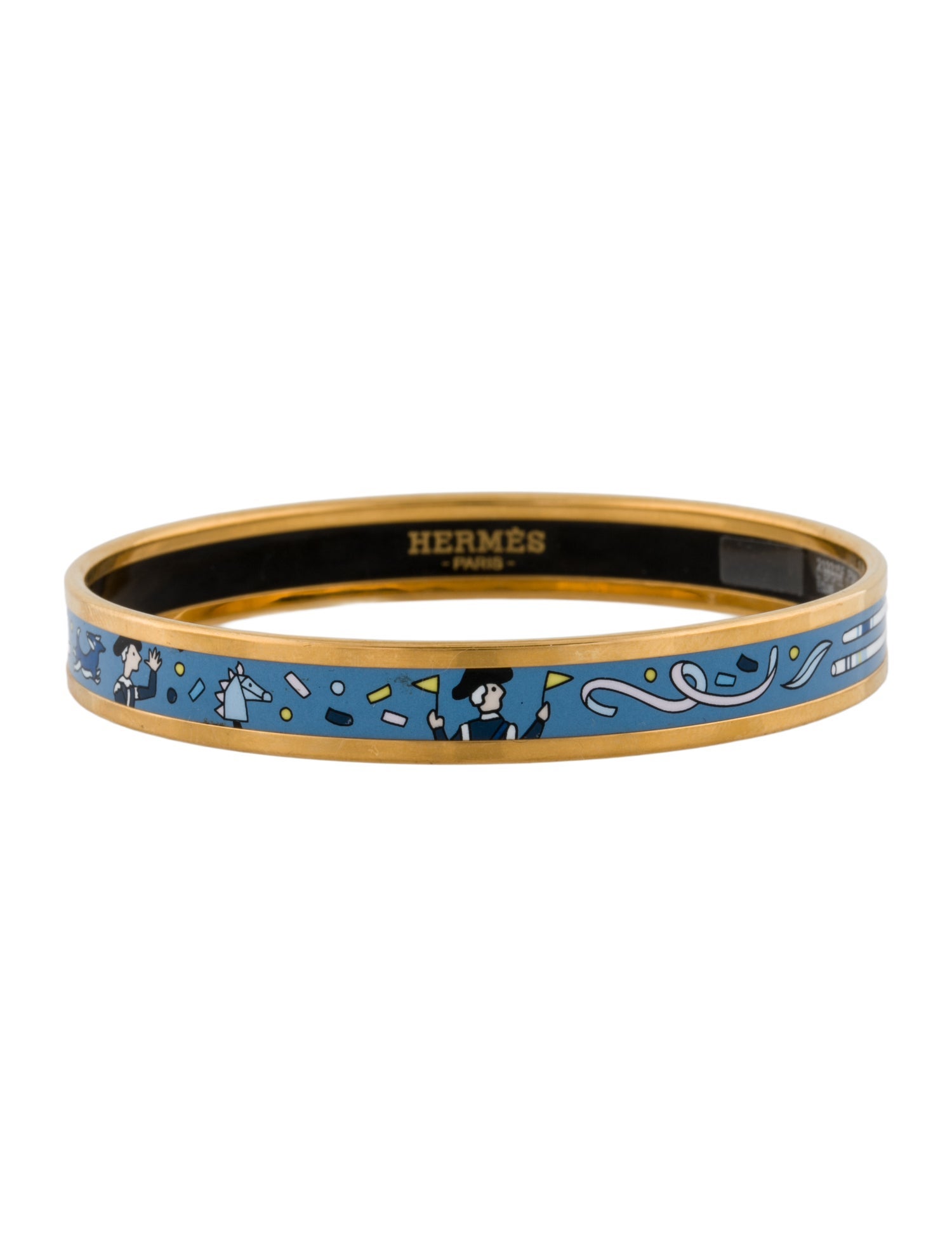 Hermès Narrow Enamel Bangle Bracelet