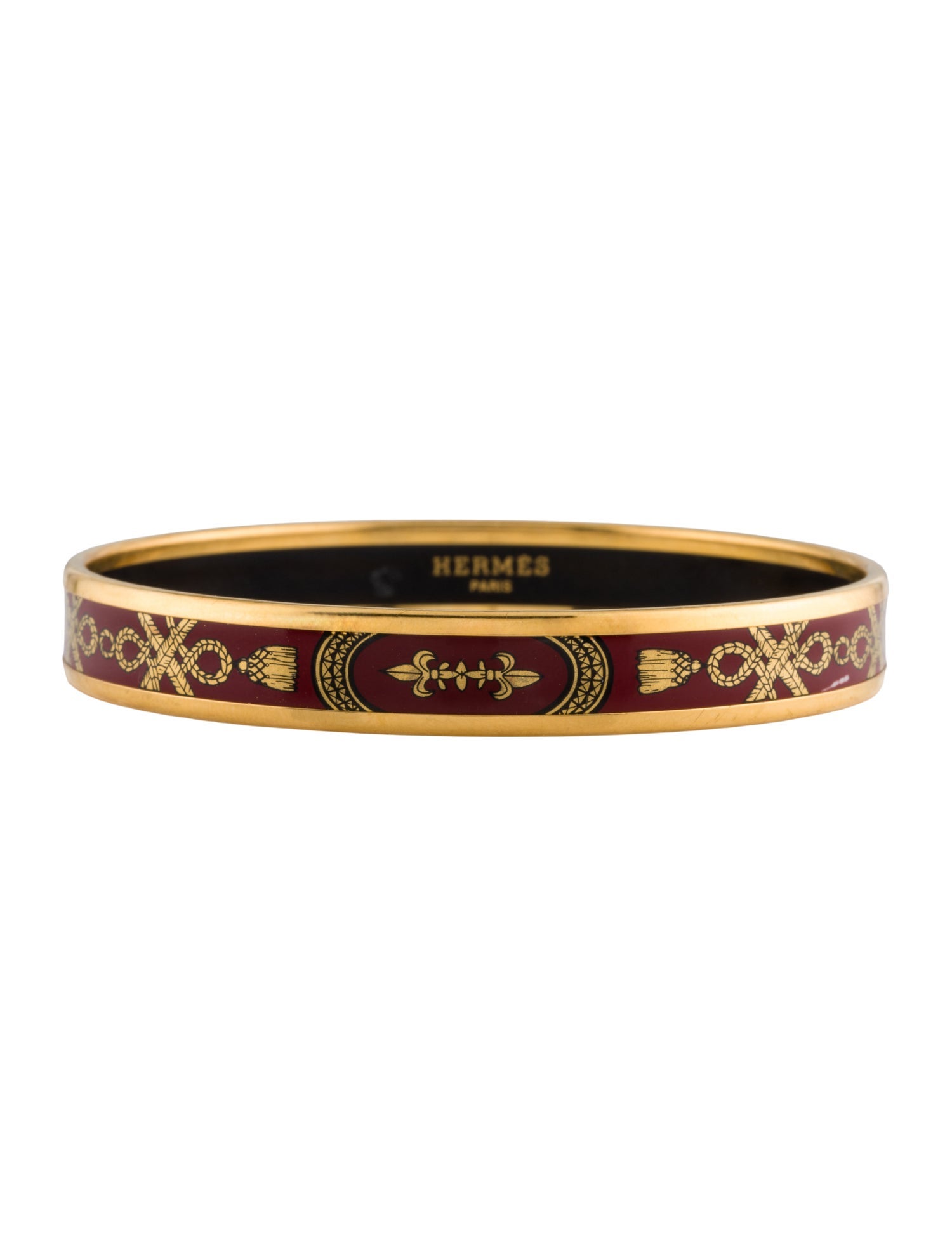Hermès Enamel Narrow Bangle Bracelet