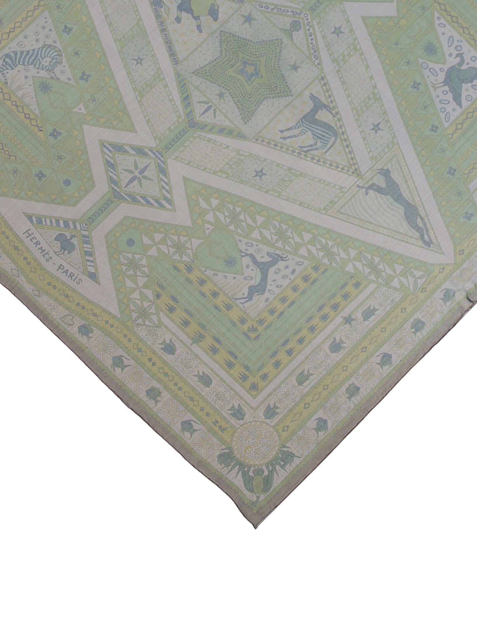 Hermès Ors Bleus D’Afrique Silk Shawl