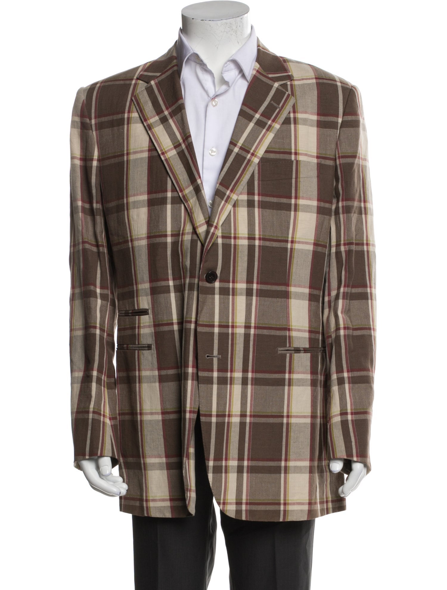 Hermès Plaid Print Peacoat