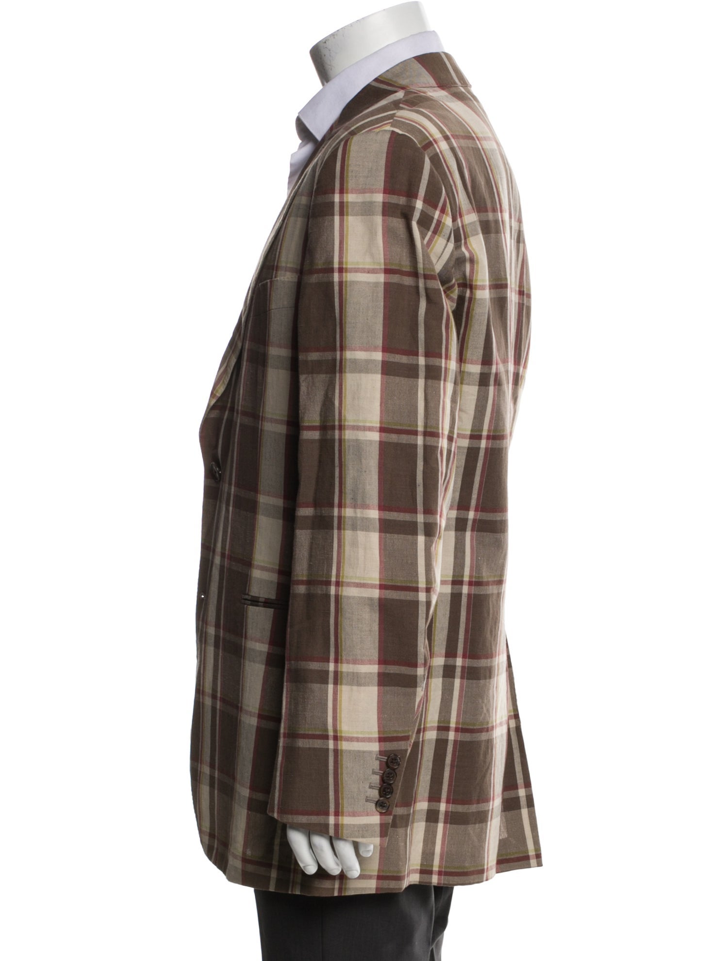 Hermès Plaid Print Peacoat