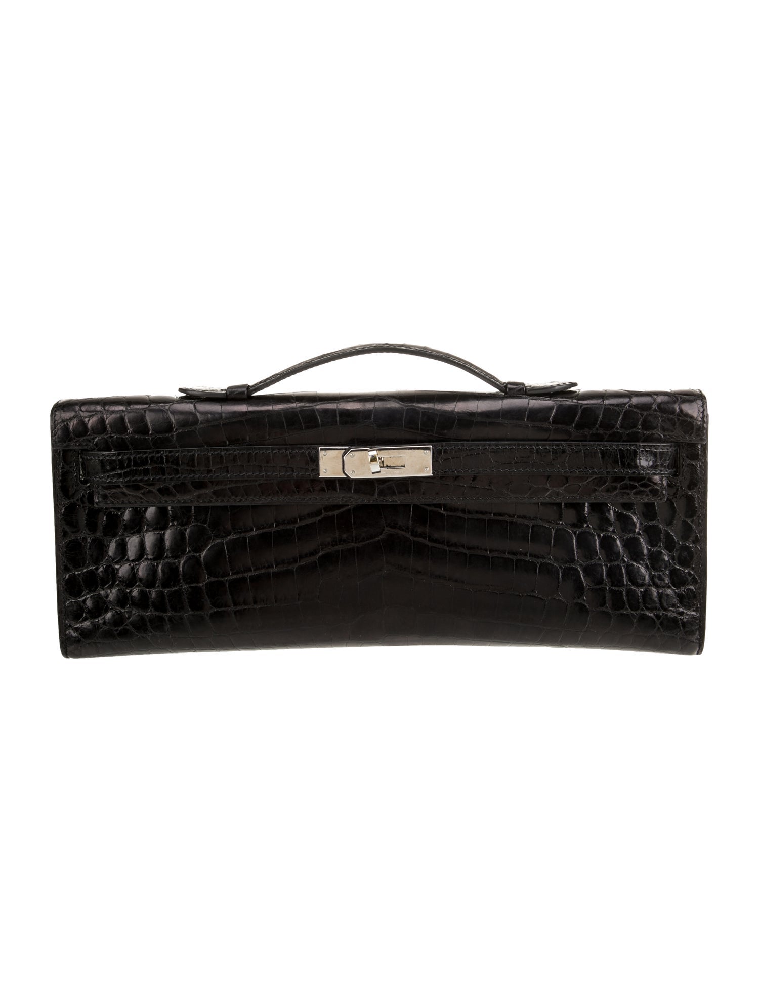 Hermès Shiny Niloticus Crocodile Kelly Cut Clutch
