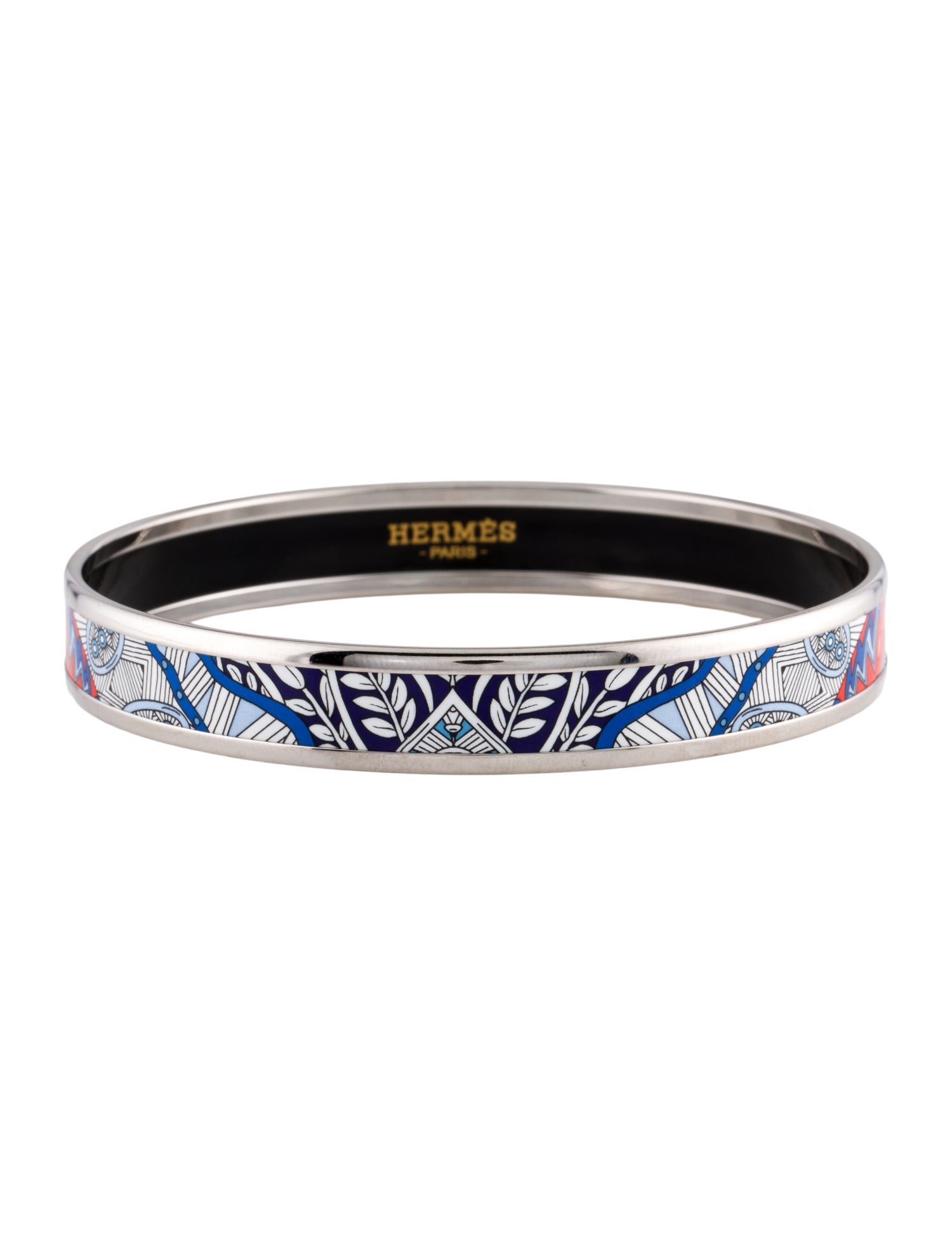 Hermès Enamel Narrow Bangle Bracelet