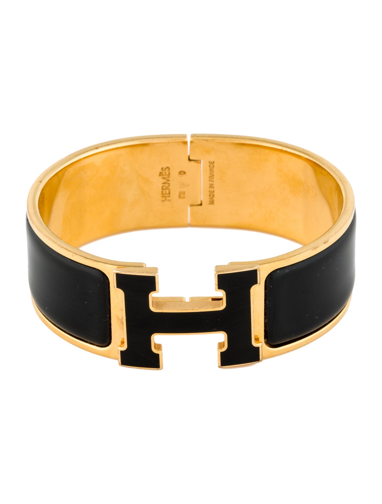 Hermès Clic Clac H w/ Enamel at Turnlock Bangle Bracelet