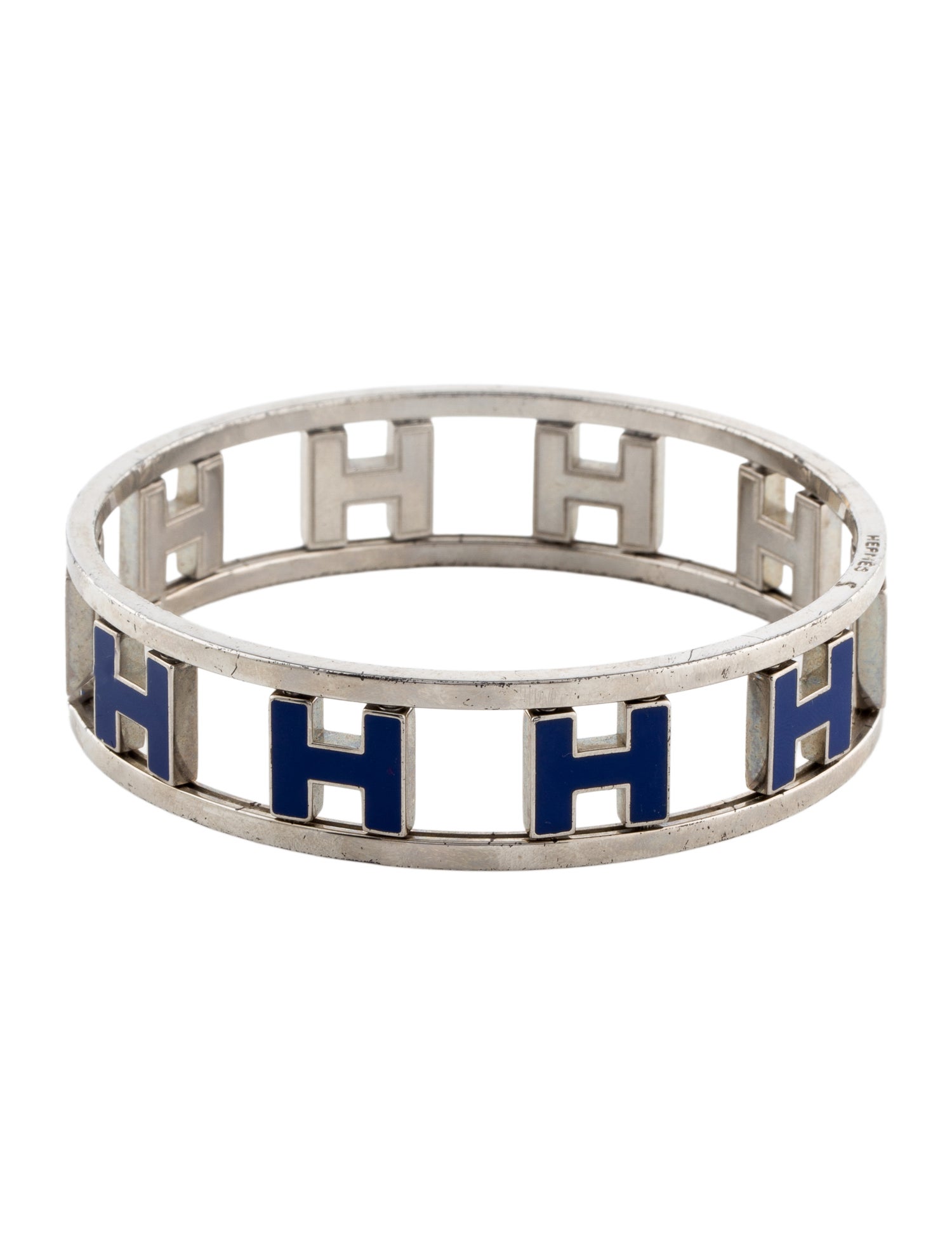 Hermès Vintage Lacquer Rondo Ash Rotating H Bracelet