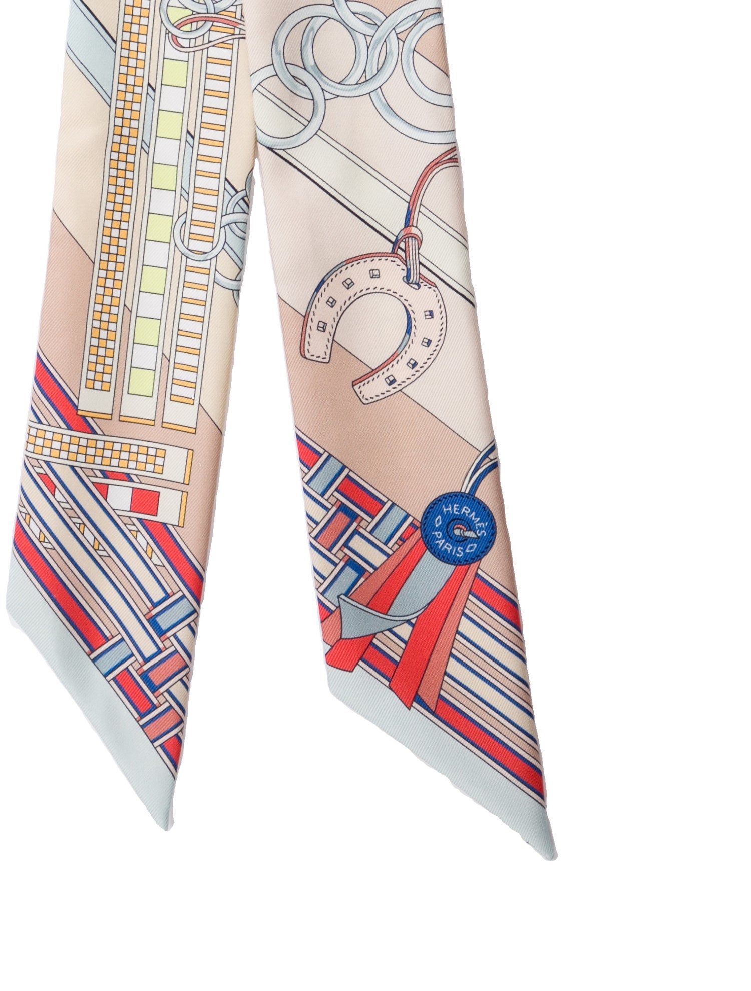 Hermès Brides Et Gris Gris Silk Twilly Scarf