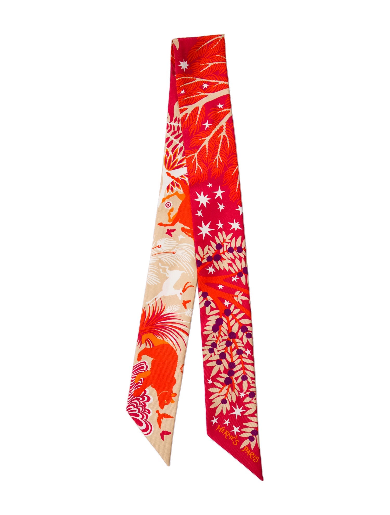 Hermès Sous Le Charme D'Orphee Silk Twilly Scarf