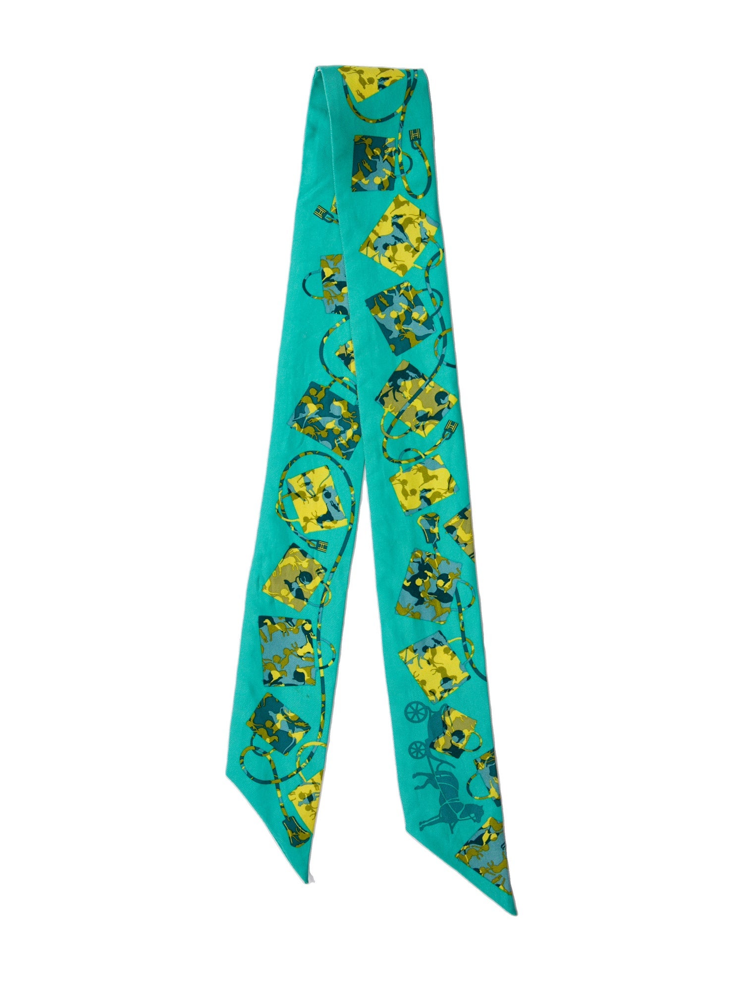 Hermès Kelly en Caleche Silk Twilly Scarf