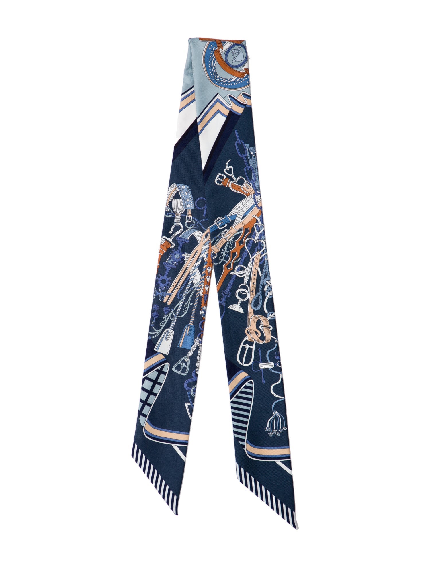 Hermès Bouquets Sellier Silk Twilly Scarf