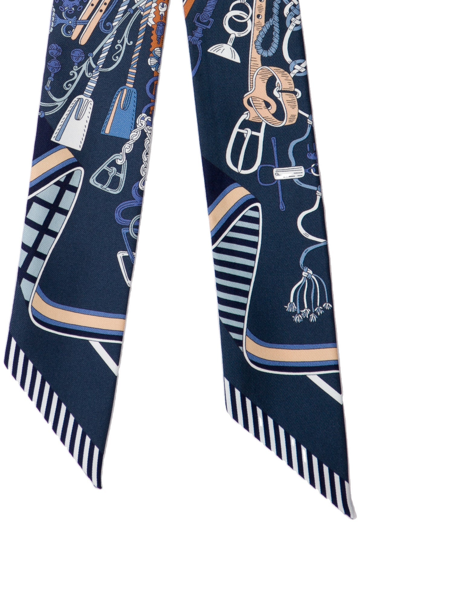 Hermès Bouquets Sellier Silk Twilly Scarf