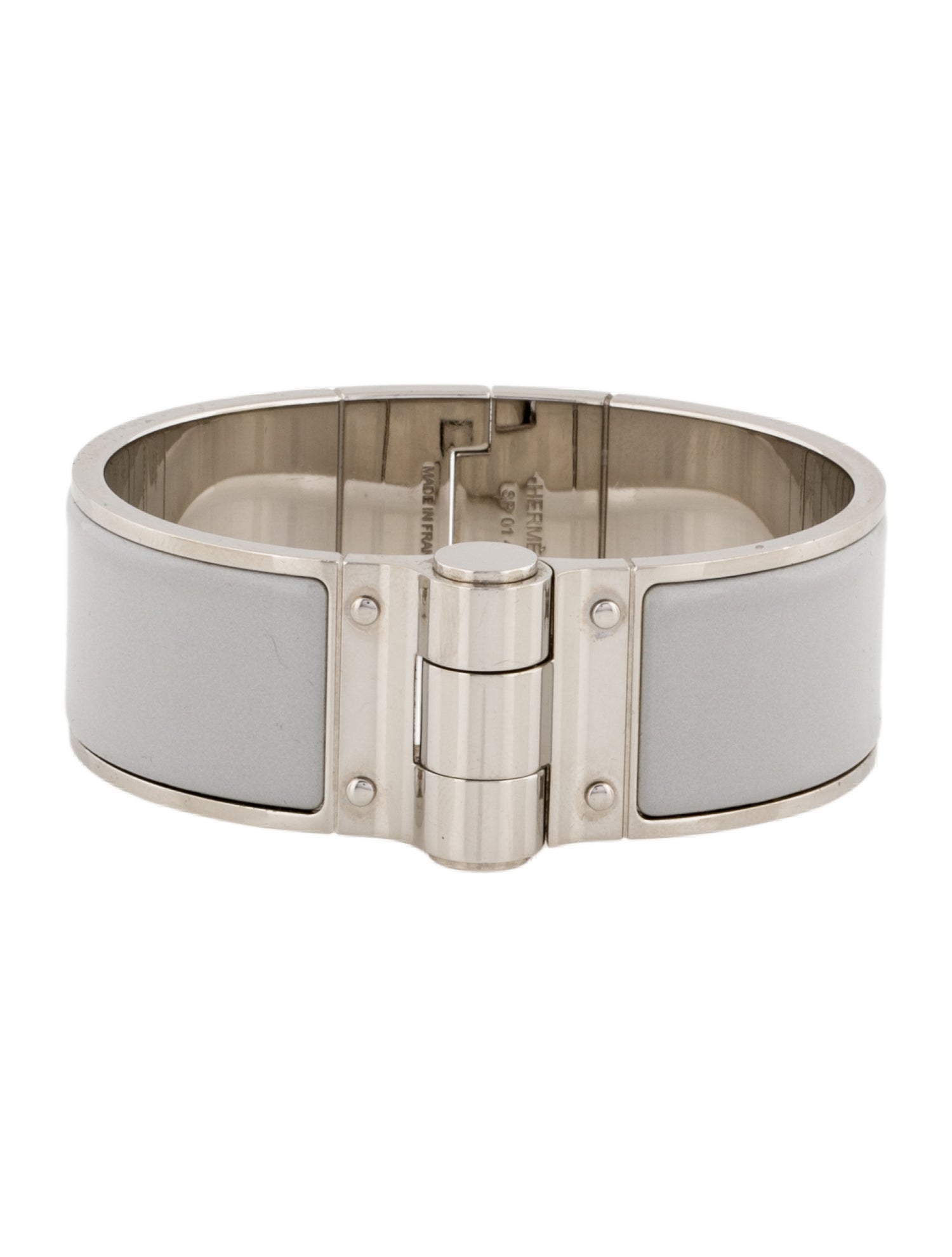 Hermès Wide Enamel Hinge Bangle Bracelet