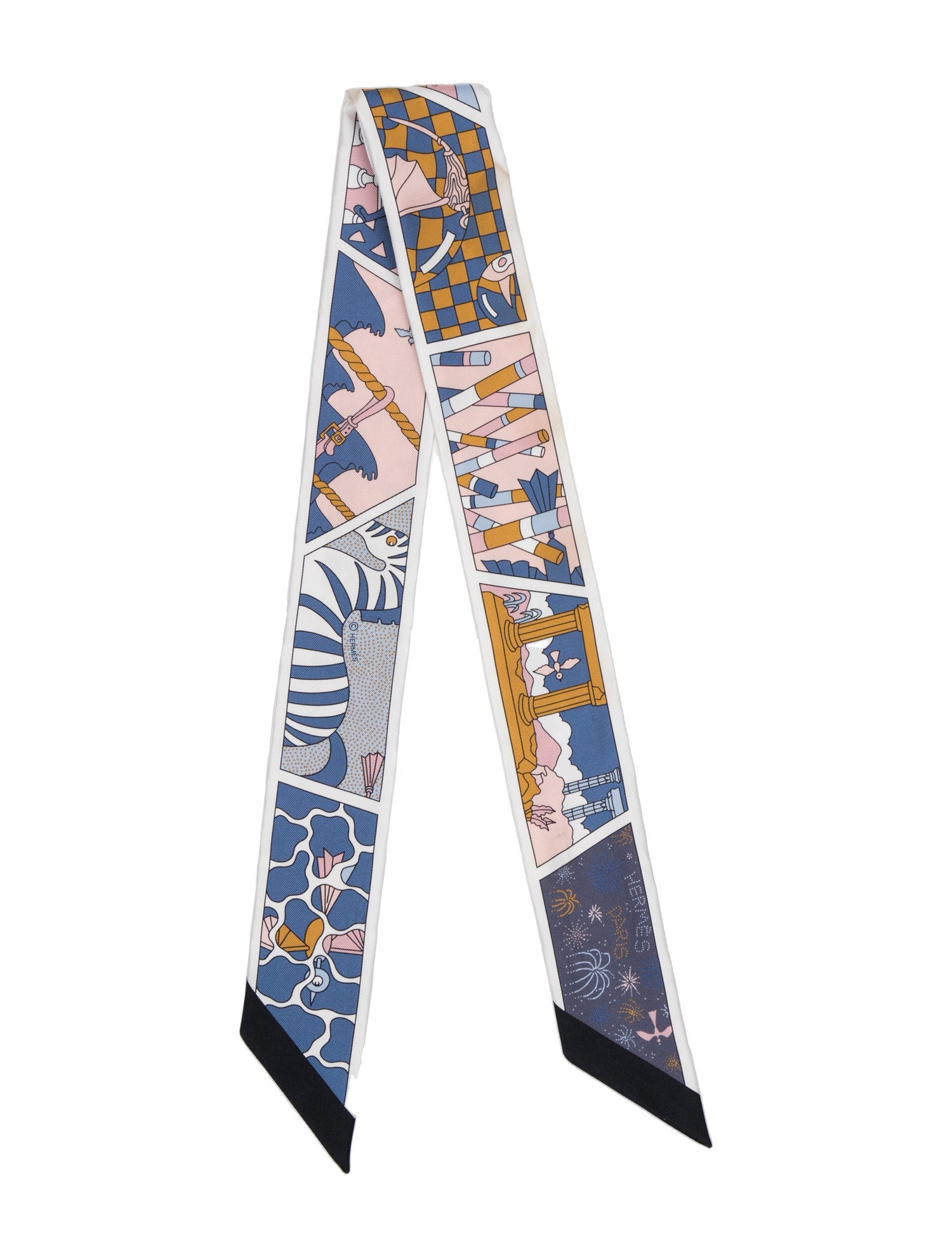 Hermès Factory Suite Silk Twilly Scarf