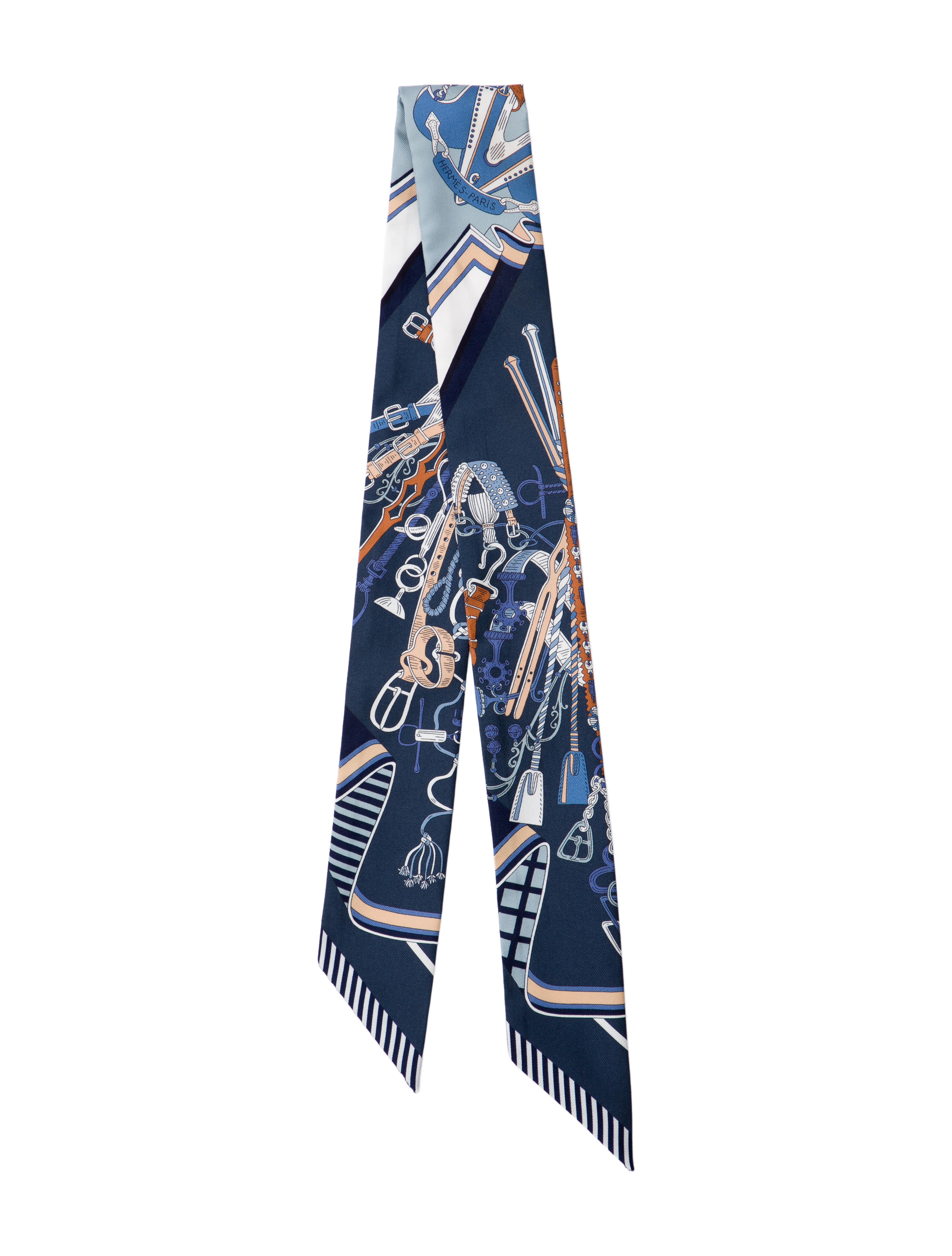 Hermès Bouquets Sellier Silk Twilly Scarf