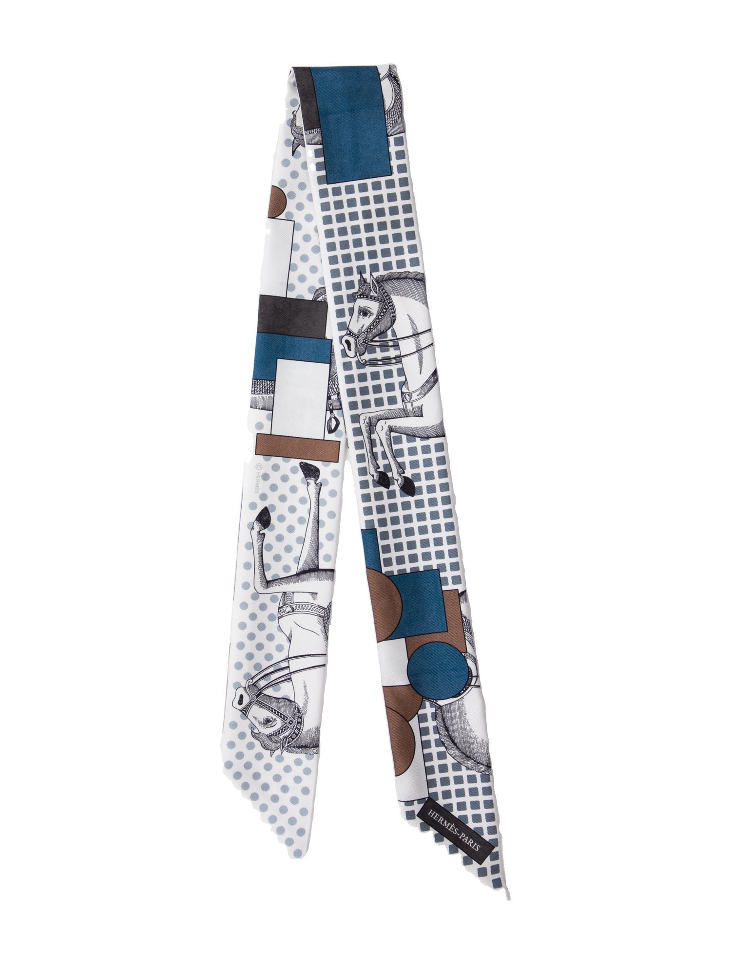 Hermès Cavalier en Formes Silk Twilly Scarf w/ Tags